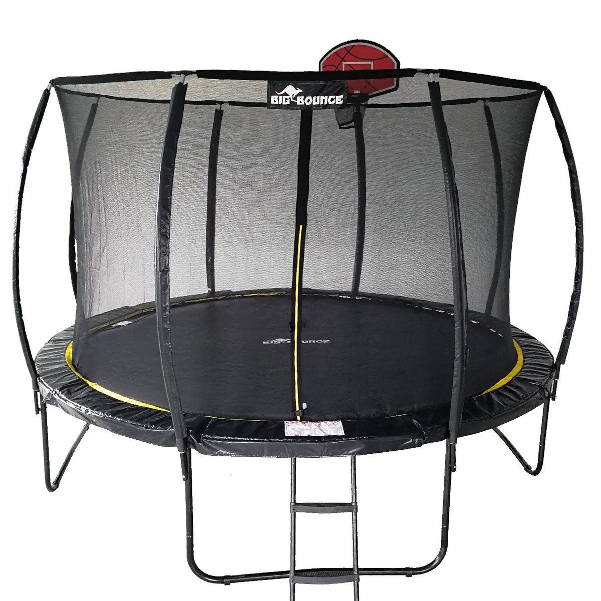 Forca Gartentrampolin BIG BOUNCE Trampolin 12ft 3,66 m 366 cm PROFI QUALITÄT, Ø 366,00 cm, Schutzrand schwarz