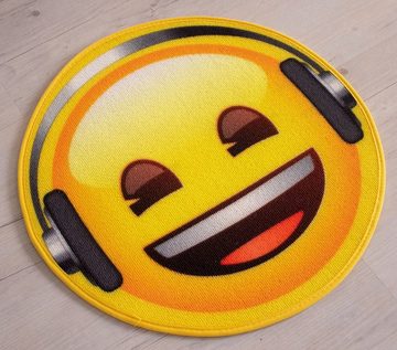 Teppich Smily - Emoji Kopfhörer Rund 67cm, Rockbites, Rund, Höhe: 3 mm