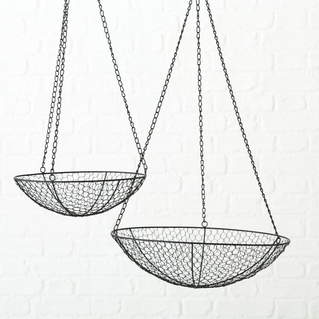 BOLTZE GRUPPE GmbH Hängeregal Deckenregal Kleo Eisen Ø.30/40 cm schwarz 2er Set