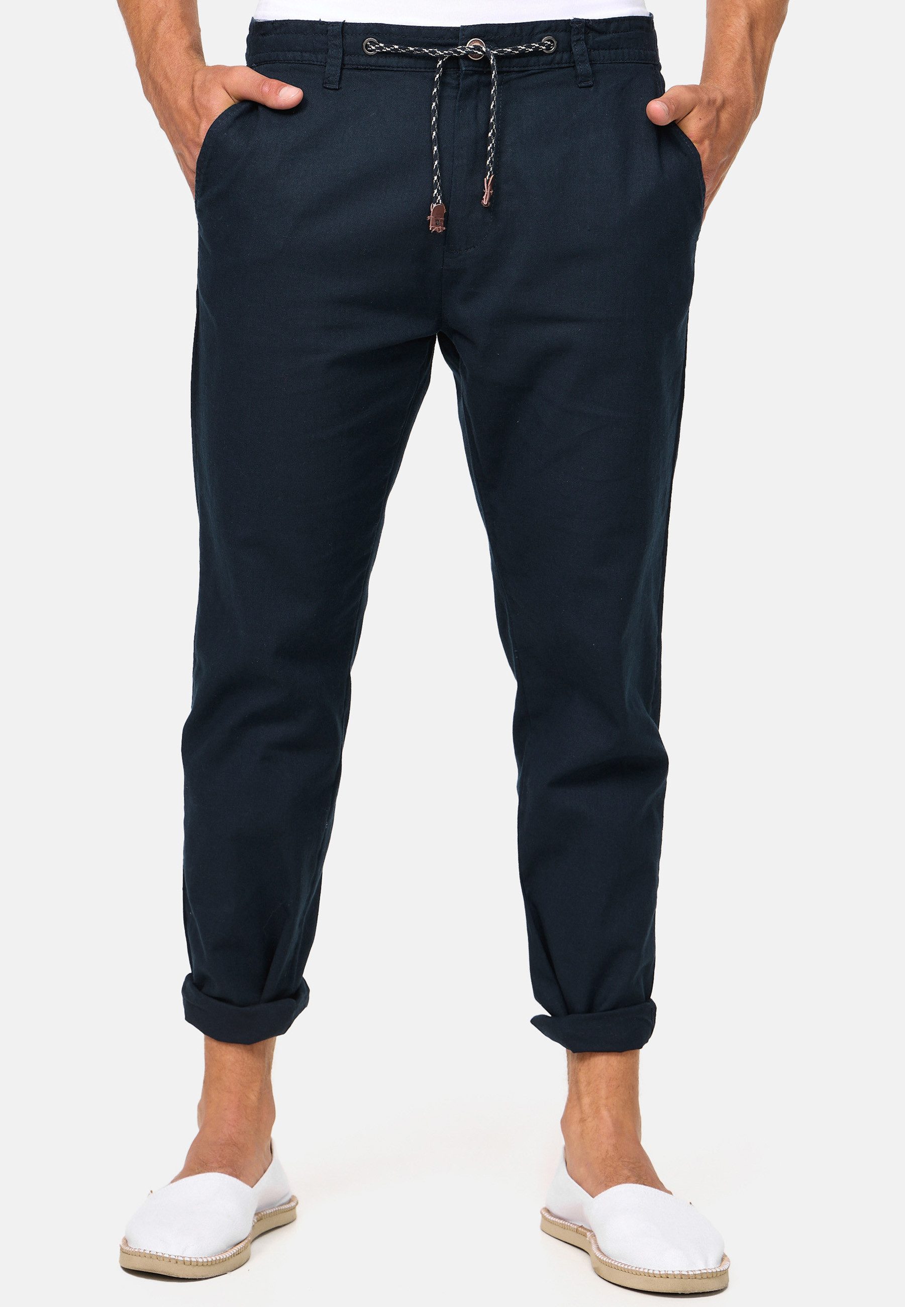 INDICODE Leinenhose Herren Veneto Sommerhose Leinen Herrenhose leichte Sommerhose mit Kordelzug