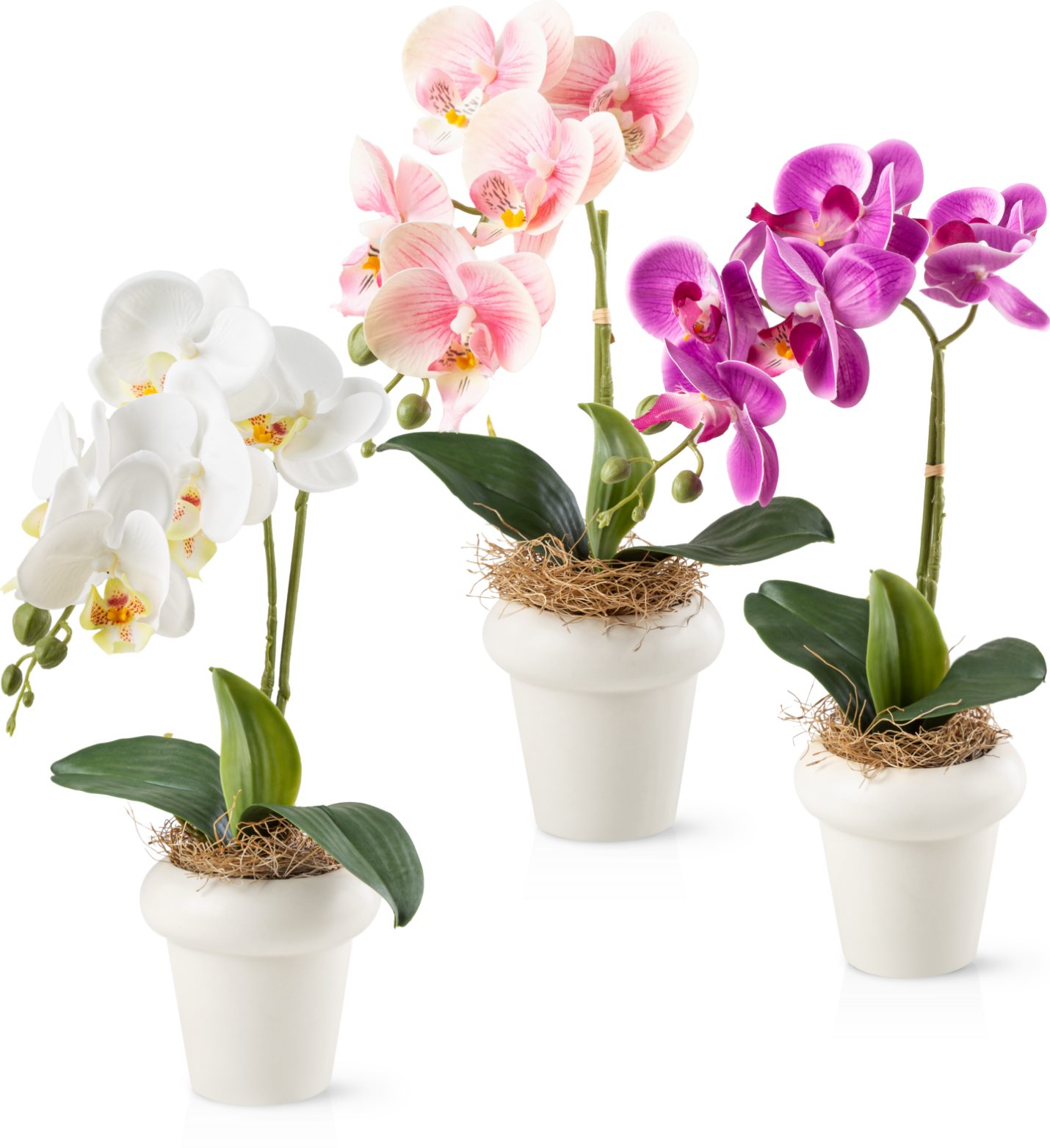 Kunstblume Kunstblumen im Topf, Künstliche Blumen wie echt, Deko Blumen Geranie, Kamelie, Orchidee, Azalee, Veilchen, PASCH, Hochwertiger Keramiktopf