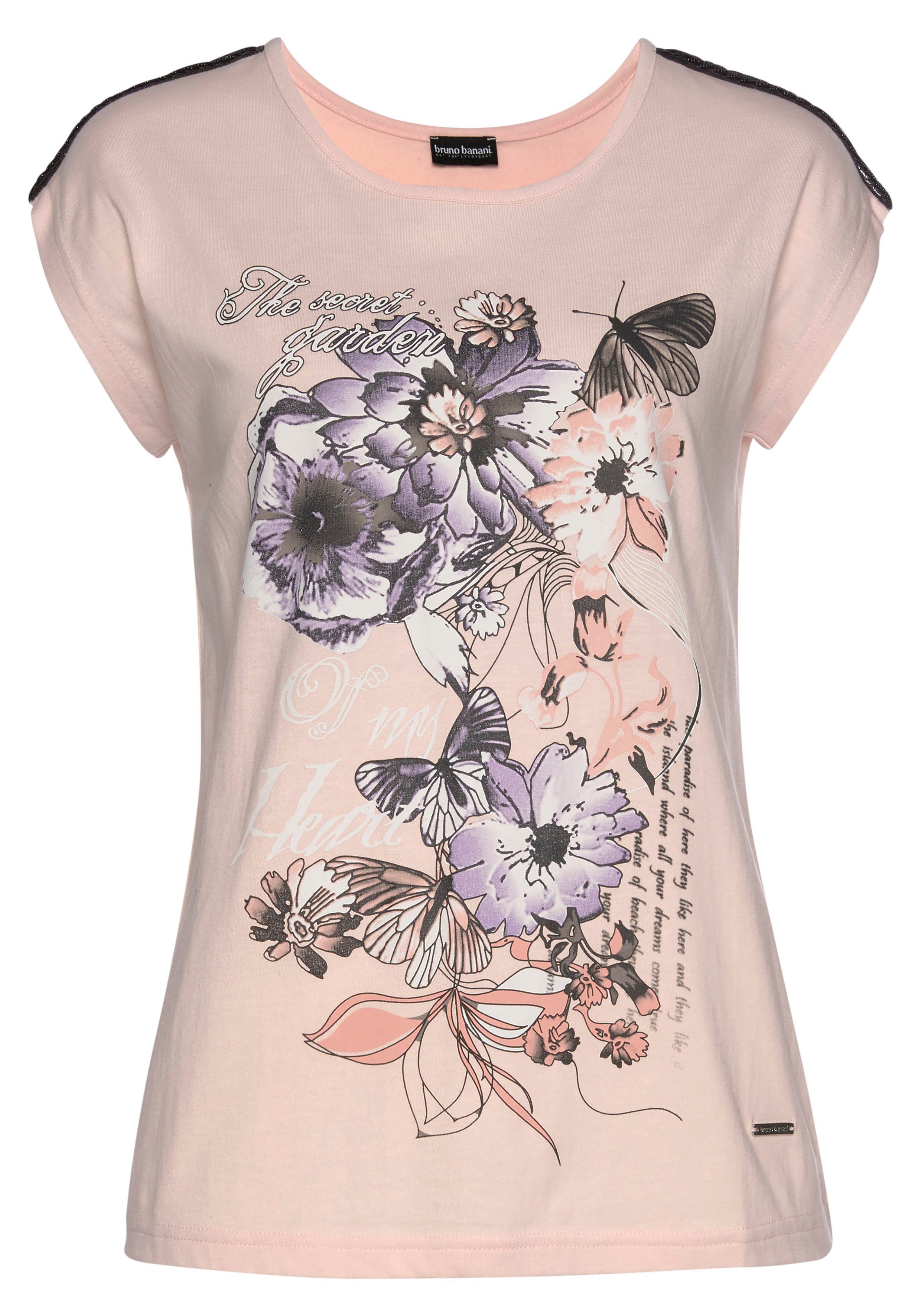 Damen Shirts Bruno Banani Rundhalsshirt mit Zierperlen-Details-NEUE KOLLEKTION