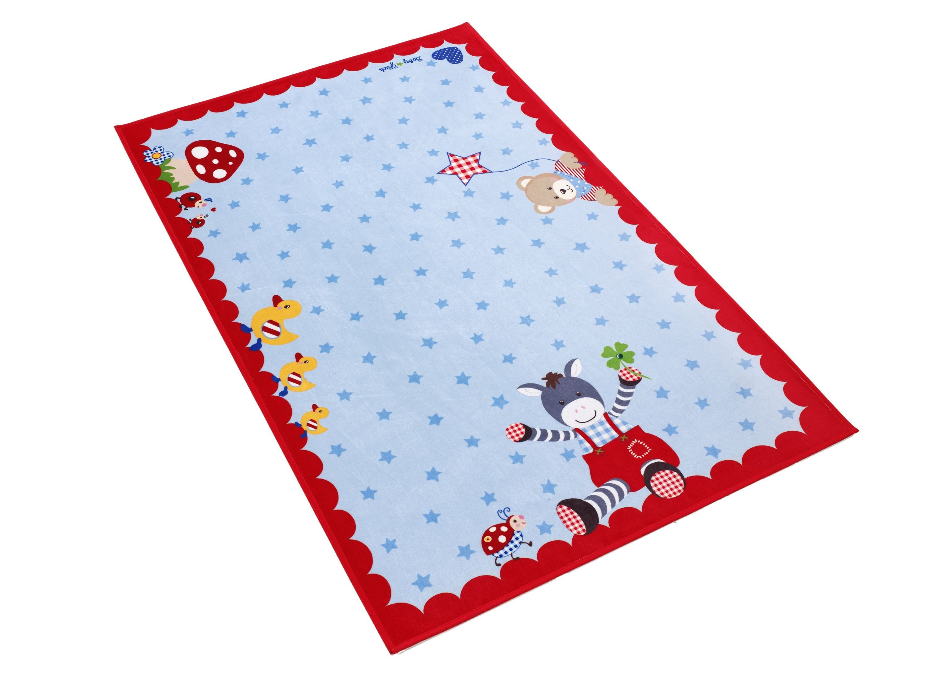 Babyglück Kinderteppich Baby Glück blau, rechteckig