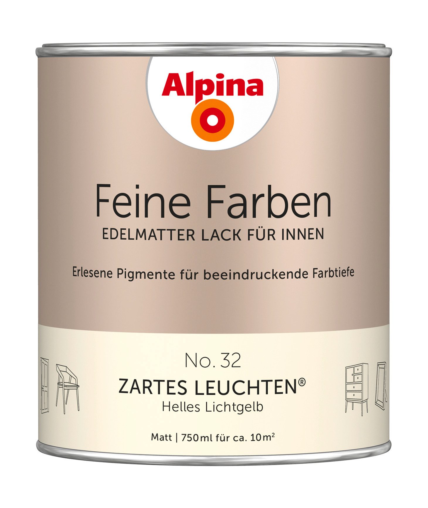 Alpina Lack Alpina Feine Farben Lack edelmatt 750ml - Farbfamilie Gelb