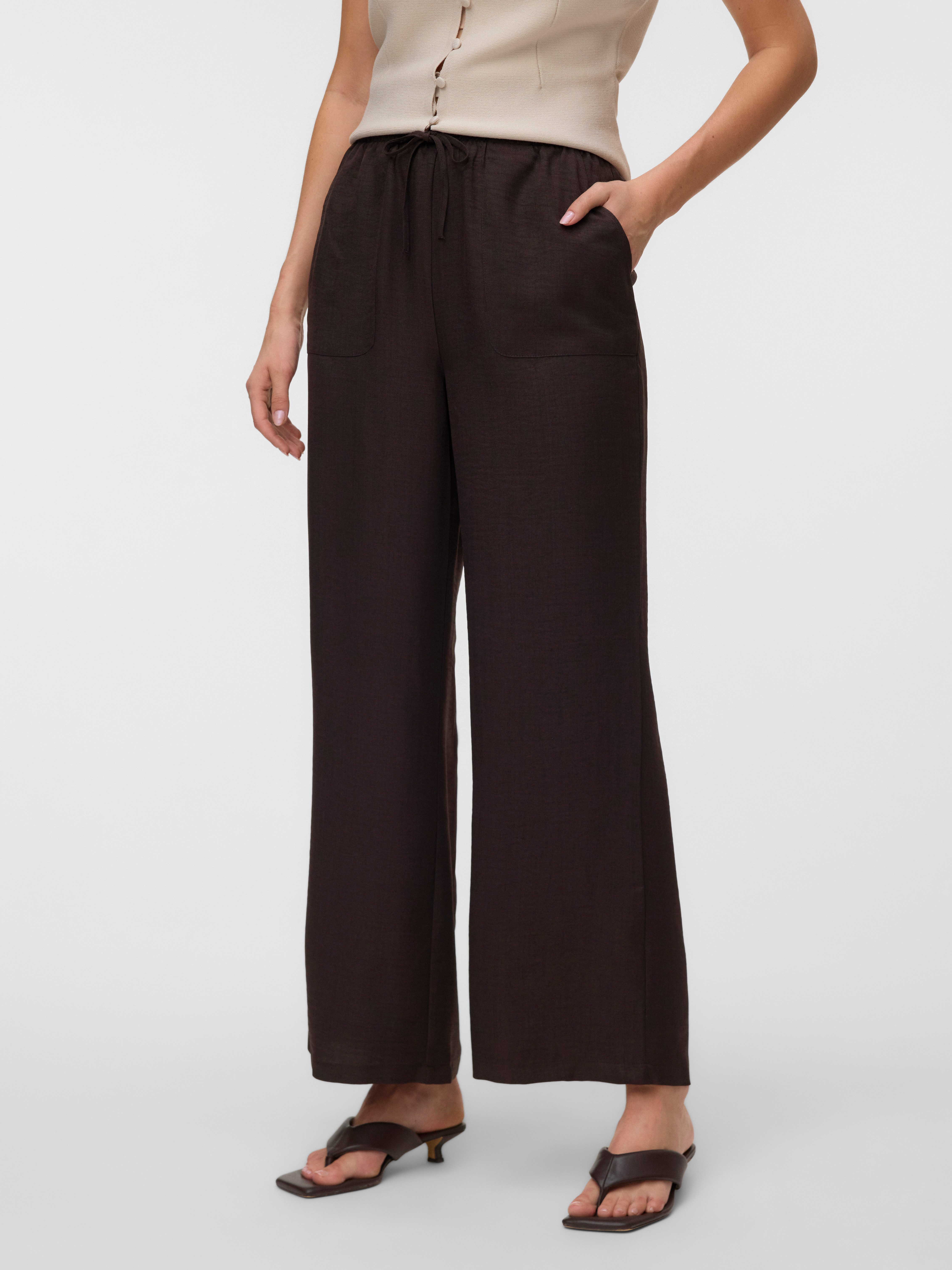Vero Moda Schlupfhose VMMELANEY HW LOOSE PANT WVN GA NOOS Kunstfaser, loose fit