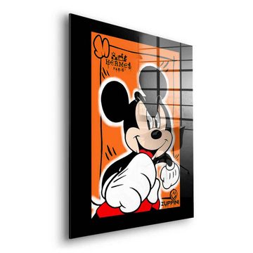 DOTCOMCANVAS® Acrylglasbild Proud Mickey - Acrylglas, Acrylglasbild Proud Mickey Mouse Comic Cartoon orange Wandbild