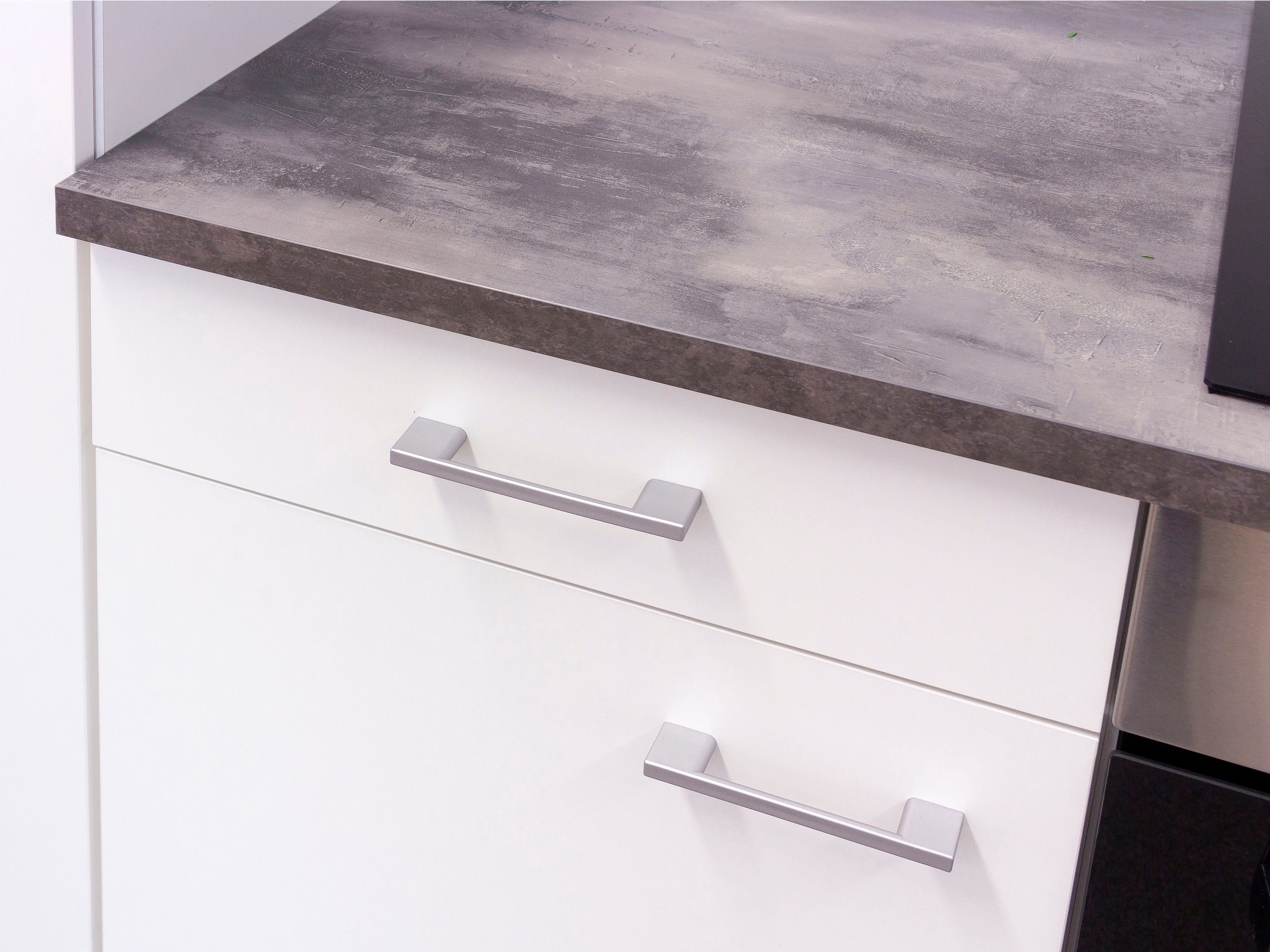 Flex-Well Küchenzeile Lucca, Breite 150,5 cm, mit Unterbau-Kühlschrank, Kochfeld und Spüle