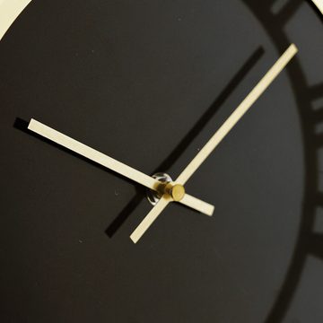 Almina Wanduhr Wanduhr mit Römischen Ziffern ⌀40 cm Schwarz/Gold elegenate Uhr