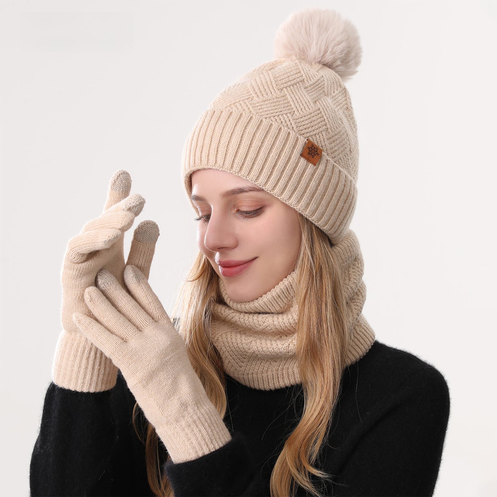 Jumpeak Mütze & Schal Mütze & Schal,Schal Mütze Handschuhe Set,Modeschal,St günstig online kaufen