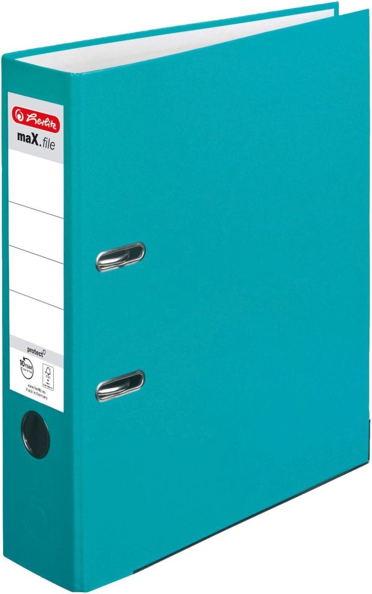 Herlitz Aktenordner Ordner protect Kunststoff (PP) A4 8cm türkis maX.file