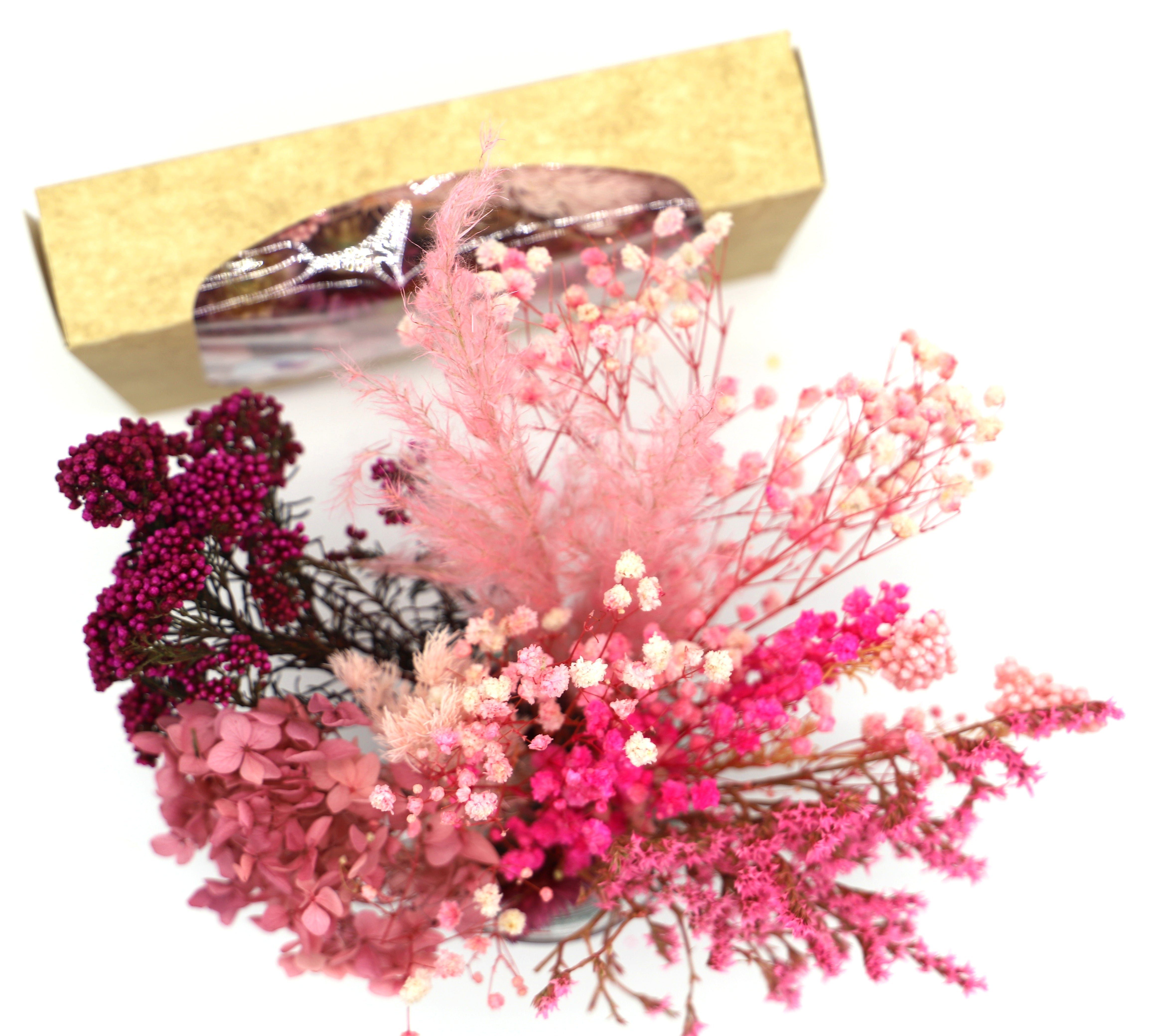 Trockenblume Getrocknete Blüten Töne, - Kunstharz.Art Pinke Farben in frohen