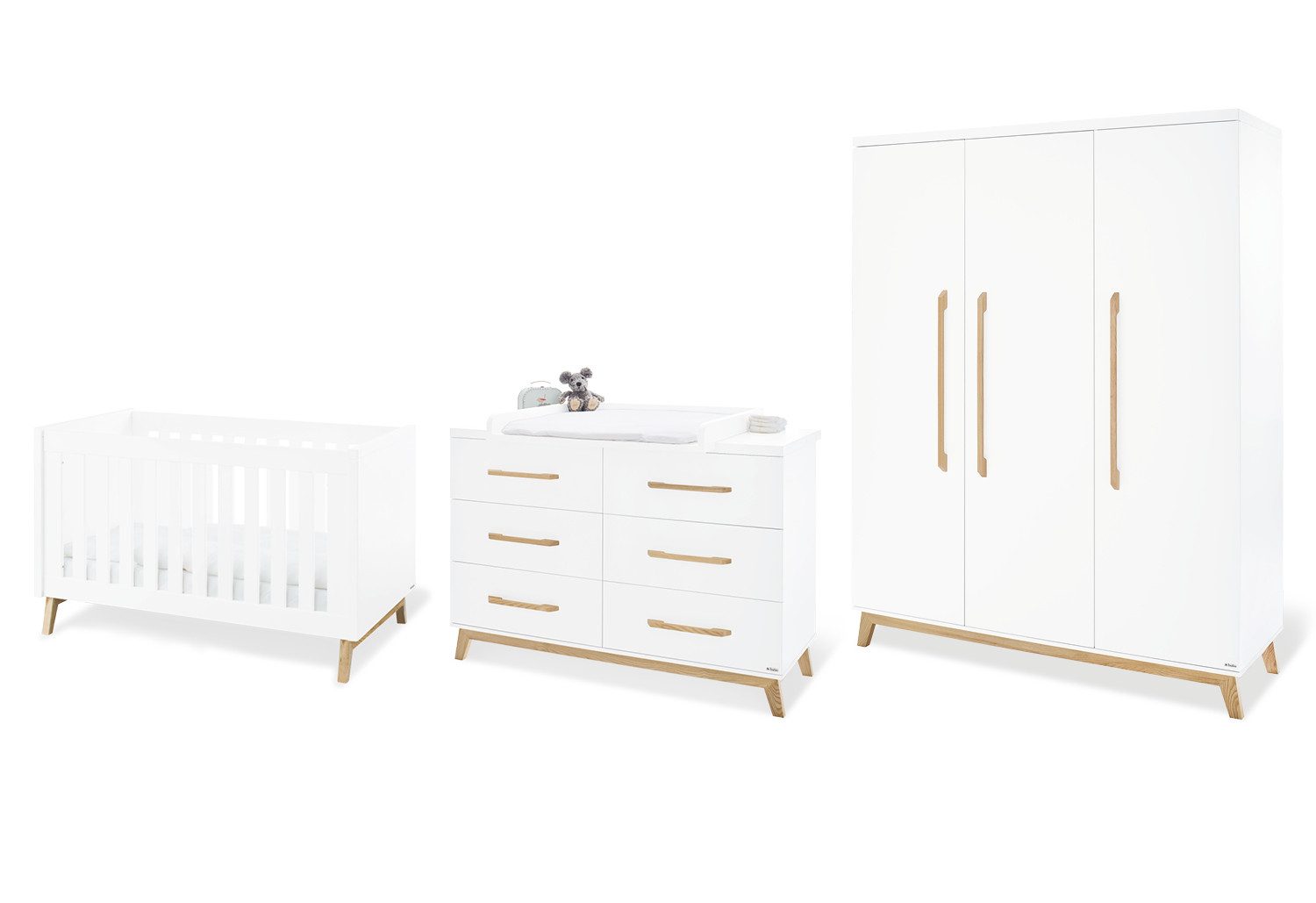 Pinolino® Babymöbel-Set Kinderzimmer-Set 'Riva' extrabreit groß, 3-tlg.