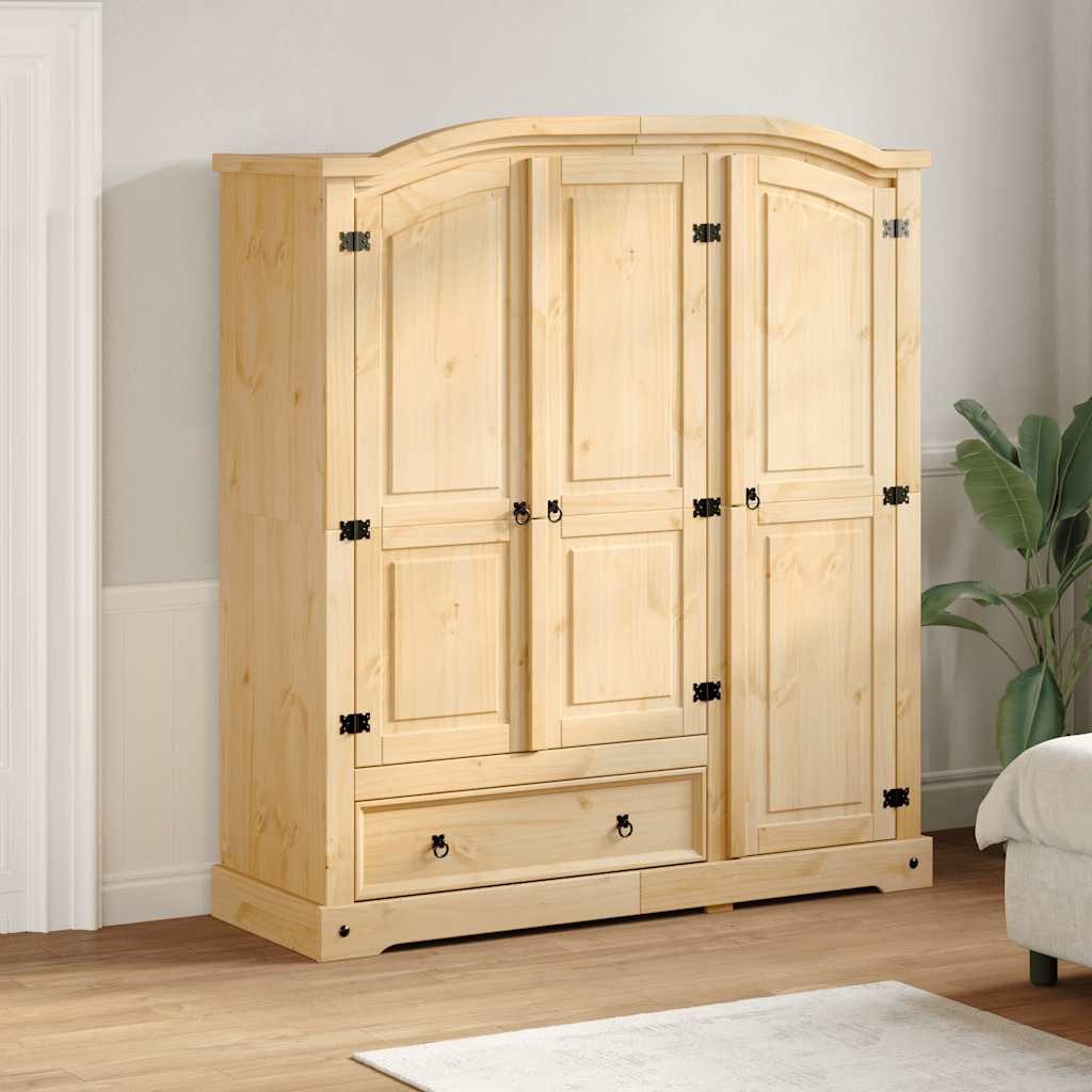 vidaXL Kleiderschrank Kleiderschrank Corona 151,5x52x170 cm Massivholz Kiefer