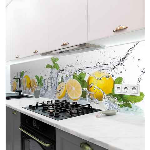 MyMaxxi Dekorationsfolie Küchenrückwand Zitrone selbstklebend Spritzschutz Folie