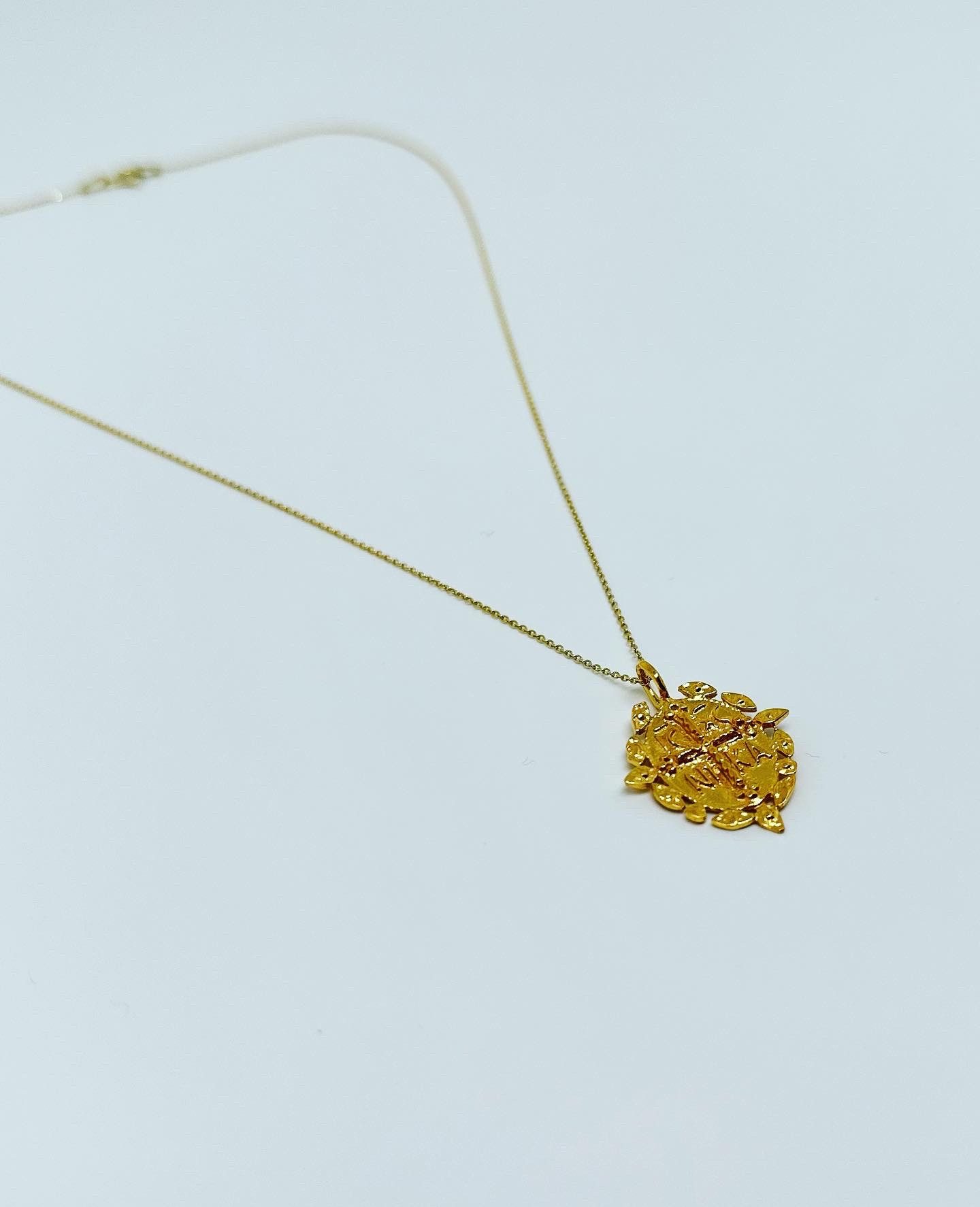 Kette mit Anhänger Halskette mit Kreuzmedaillon, 18 Karat vergoldet, Damen Schmuck