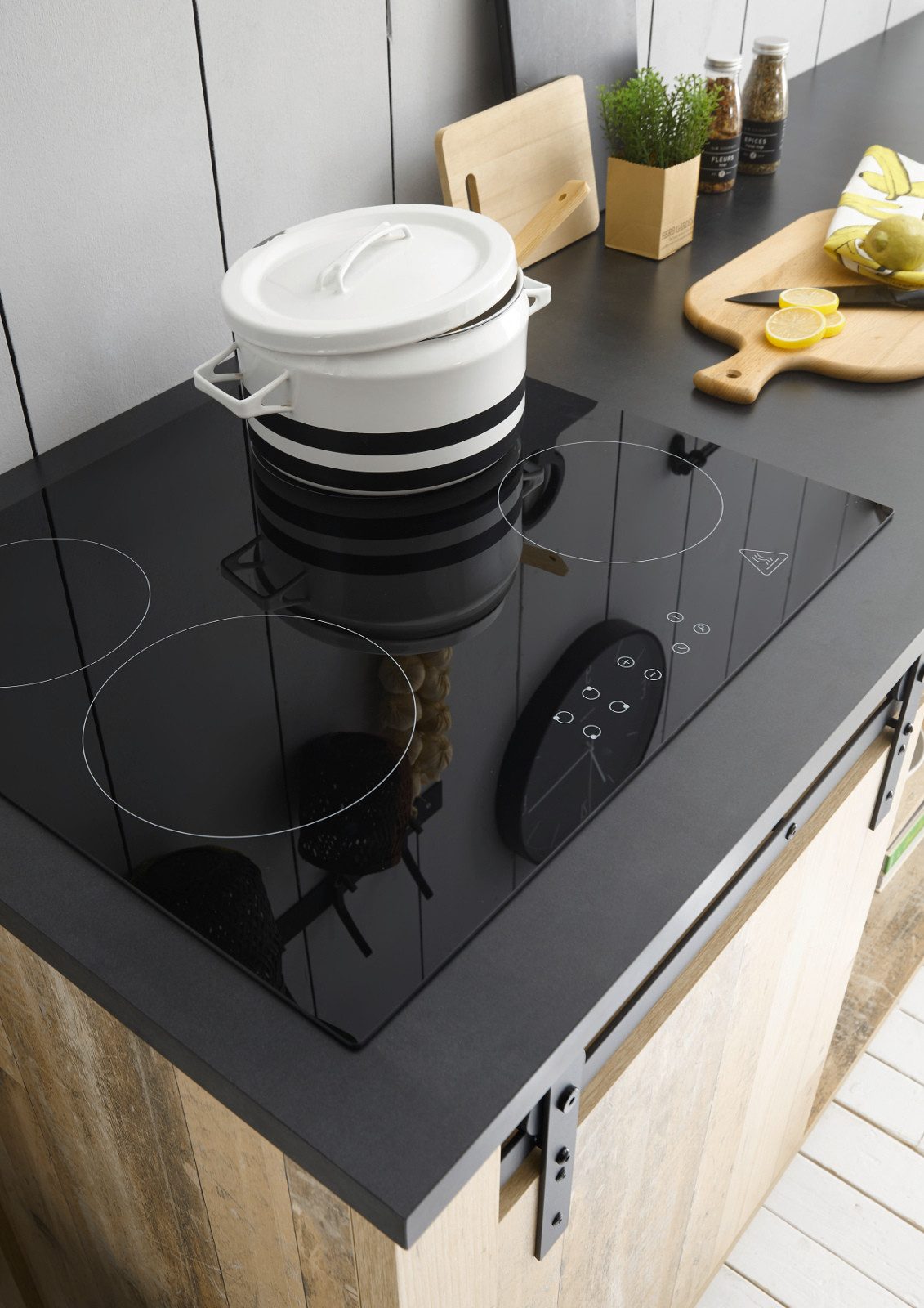 Furn.Design Küchenzeile Stove, Soft-Close, mit Schiebetüren
