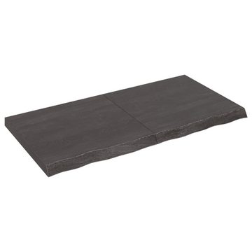 furnicato Tischplatte Dunkelbraun 120x60x(2-6)cm Massivholz Eiche