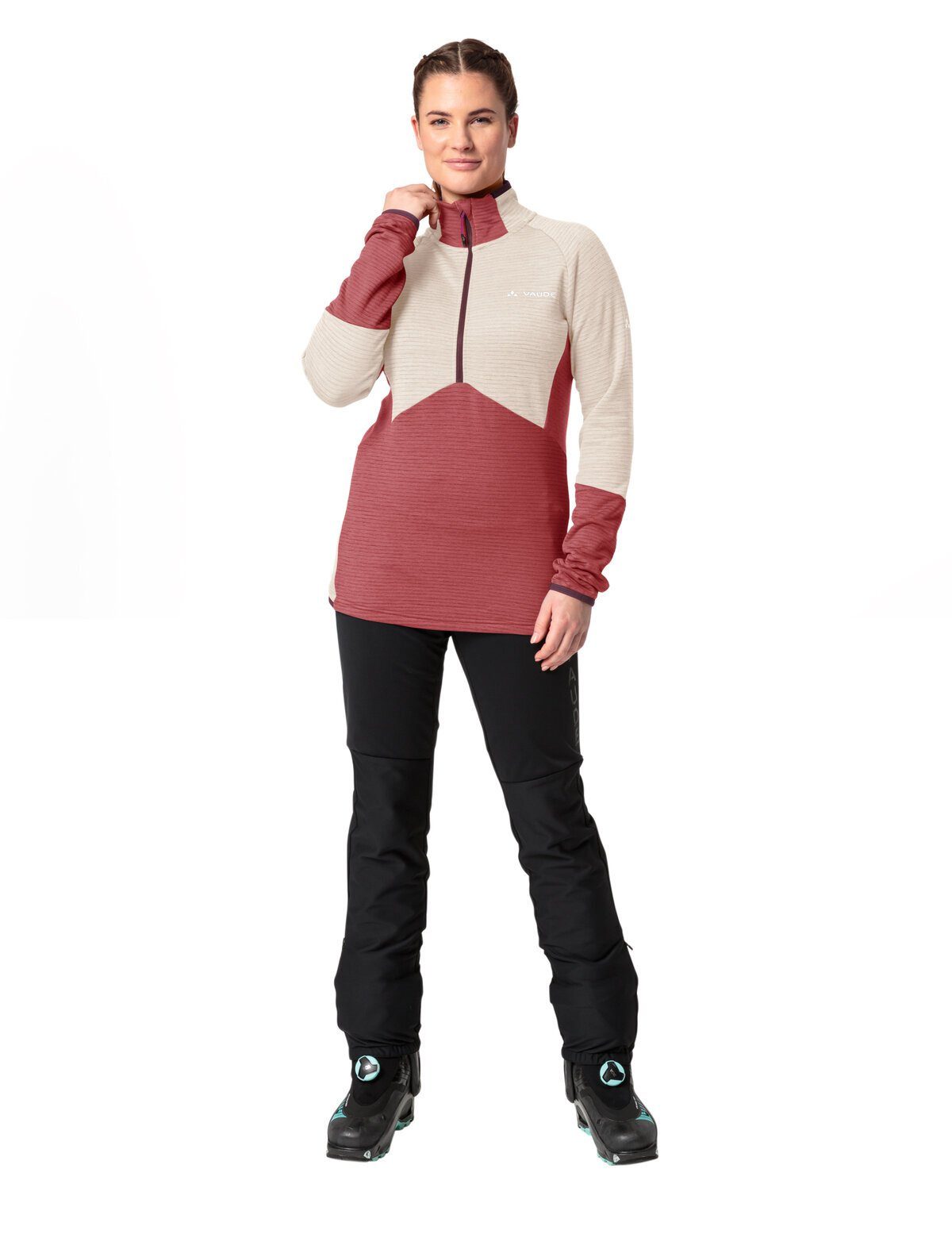 VAUDE Outdoorjacke Women's HZ Fleece (1-St) kompensiert Klimaneutral Jacket ecru Larice
