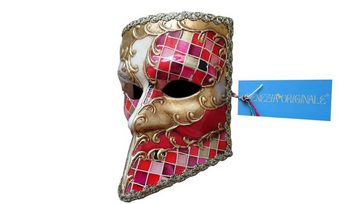 Venezia Originale Verkleidungsmaske Venezianische handgemachte Bauta Karnevalsmaske Deko Venedig Maske 2, Handgefertigt, Handbemalt, Maskenball, Opernball, Karneval, Halloween