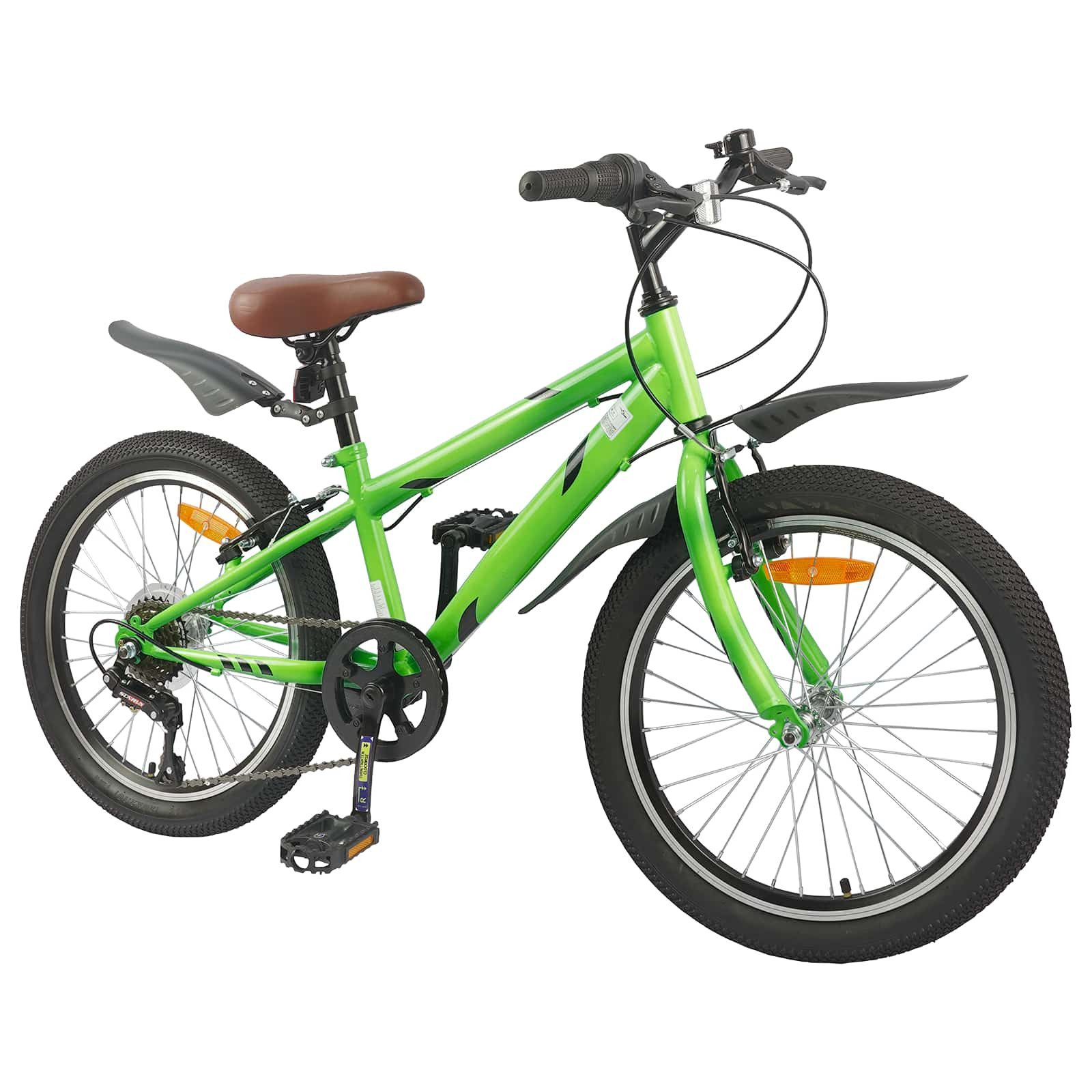 vidaXL Kinderfahrrad 104 x 51 x 73 cm Kinderfahrrad 24 Zoll 6-Speed für 8-12 Jahre alt Grün