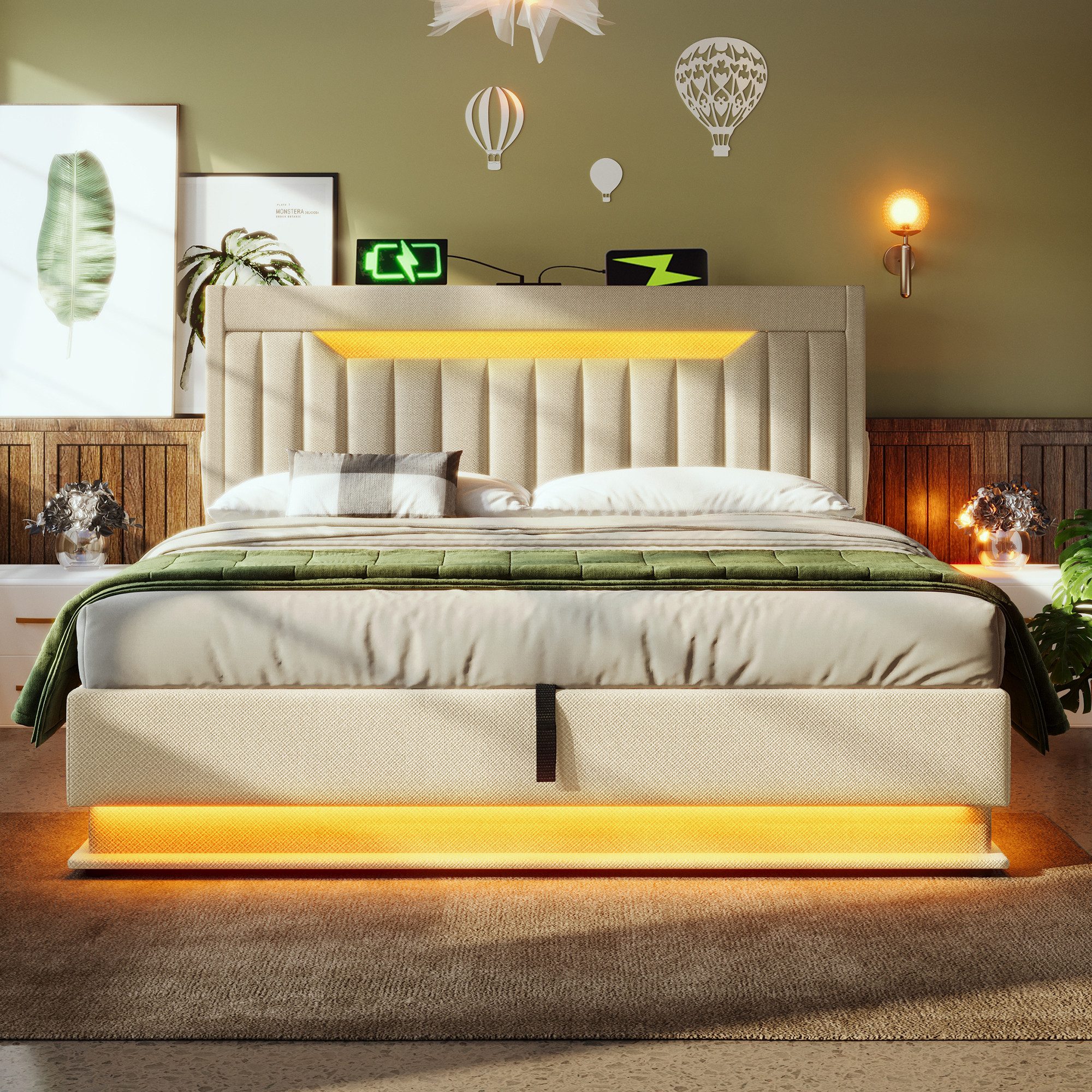 HAUSS SPOLE Polsterbett 160x200 mit USB- günstig online kaufen