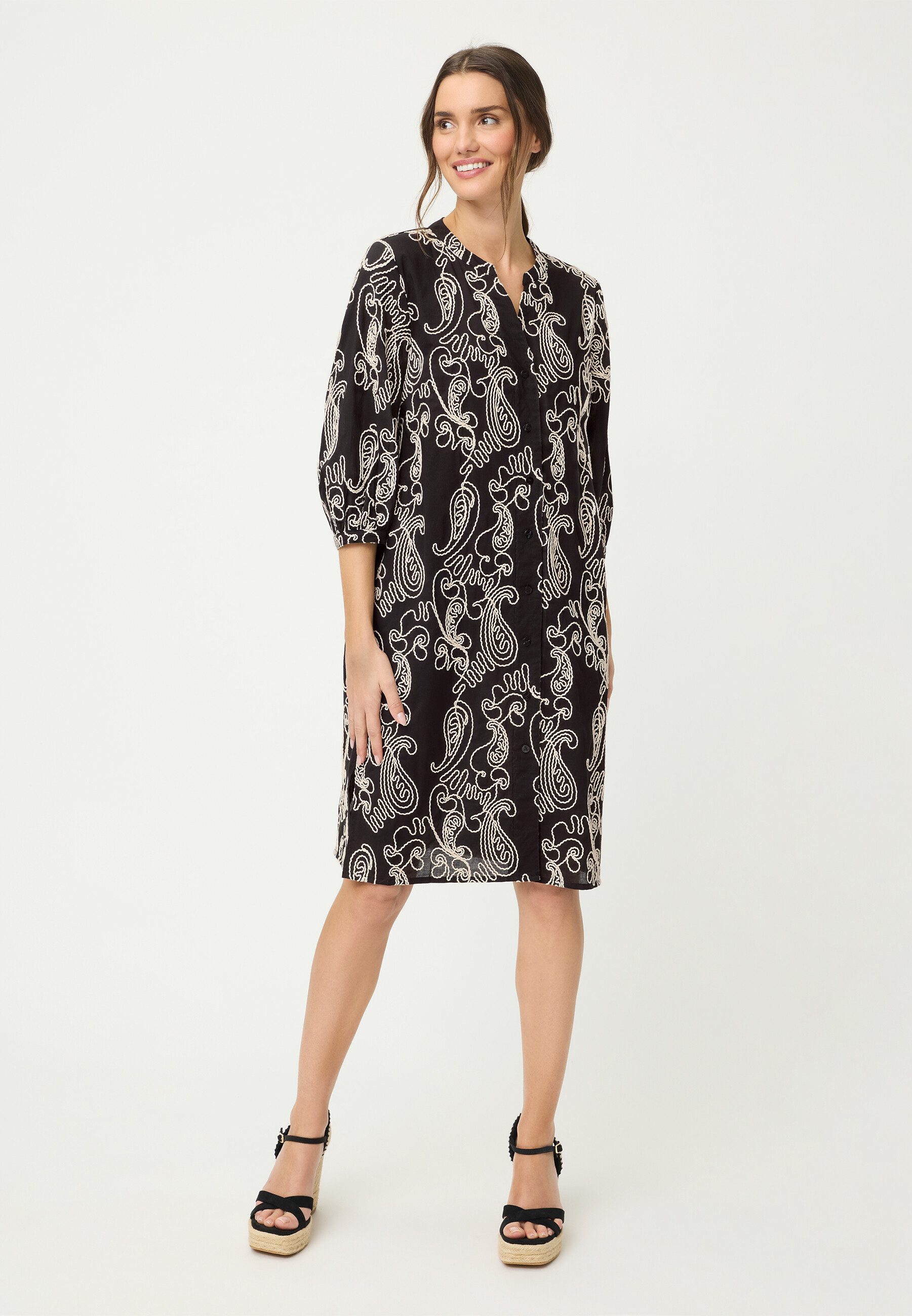 Olsen Midikleid Kleid mit Allover-Dessin