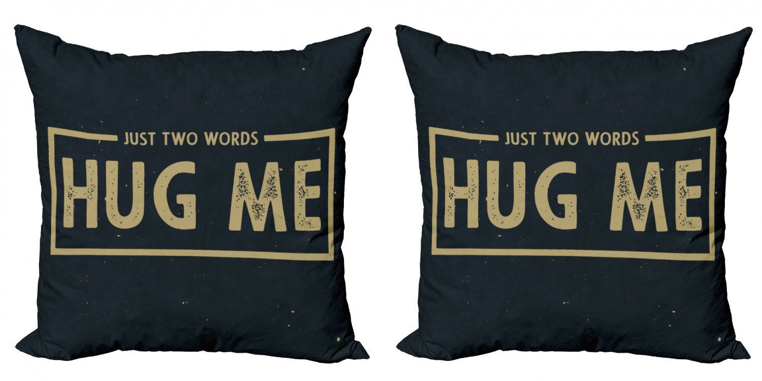 Kissenbezüge Modern Accent Wörter Me Stück), Hug Abakuhaus Digitaldruck, 2 Doppelseitiger Wörter Umarmung (2 Nur