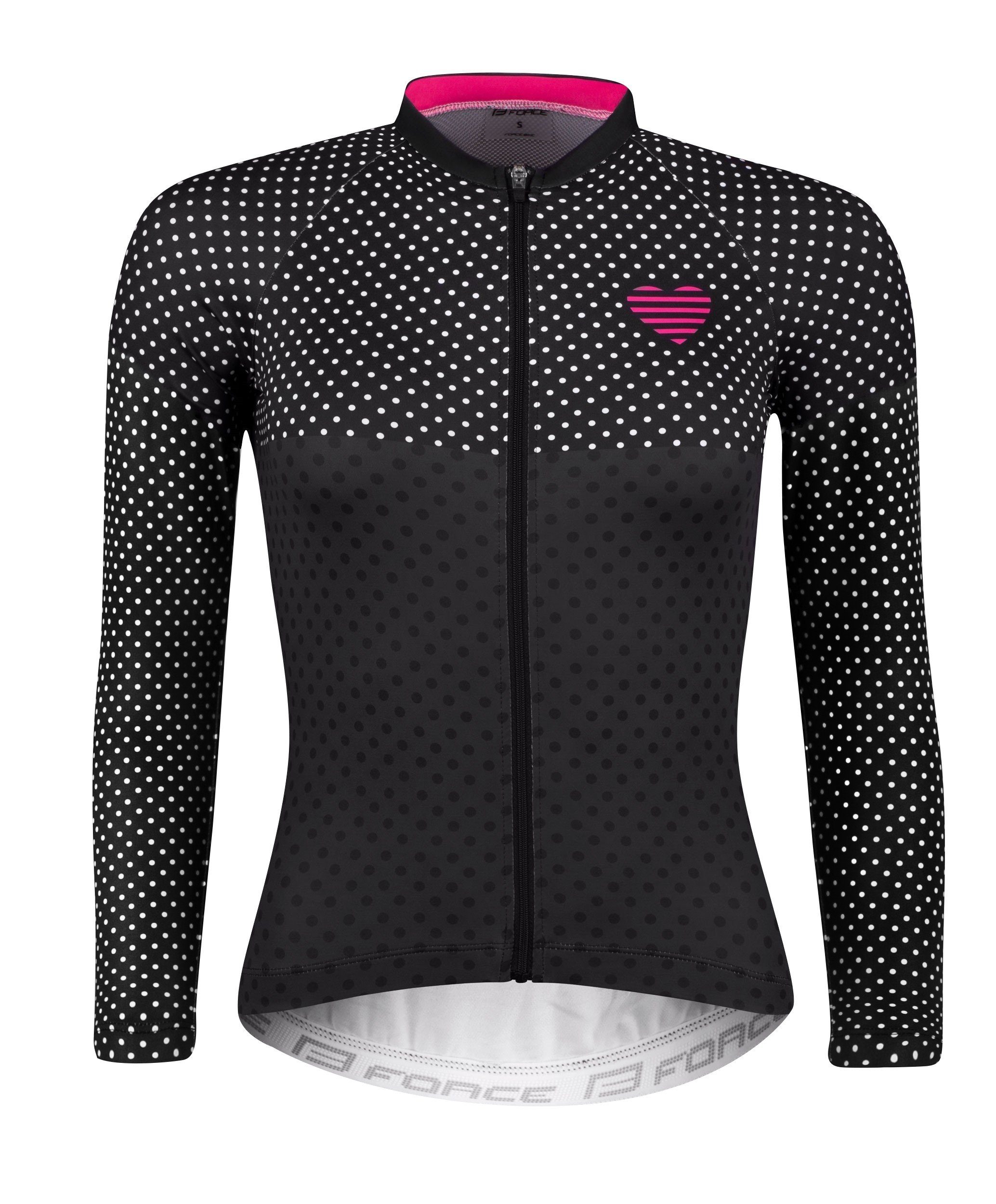 FORCE Radtrikot Jersey FORCE POINTS lady Langarmjacke schwarz (bisschenpink)