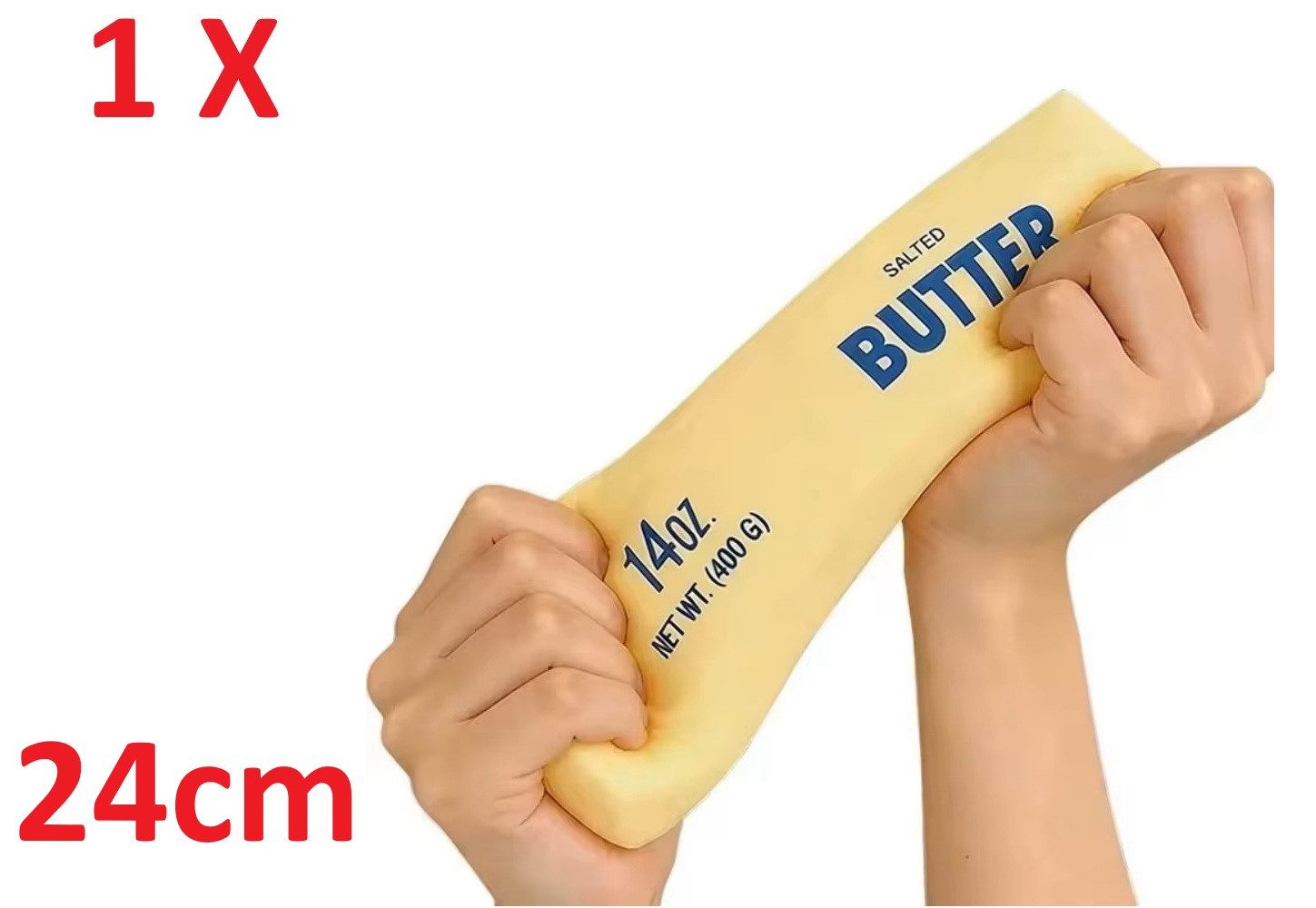 OLi Therapieknete Therapieknete Squishy Butter Weiche dehnbare Knetmasse (400G) (weicher Slow Rising Squishy im lustigen Butter-Design, 1-tlg., L-24,5cm / B-5,5cm), Anti-Stress, Spielspaß für Kinder & Erwachsene