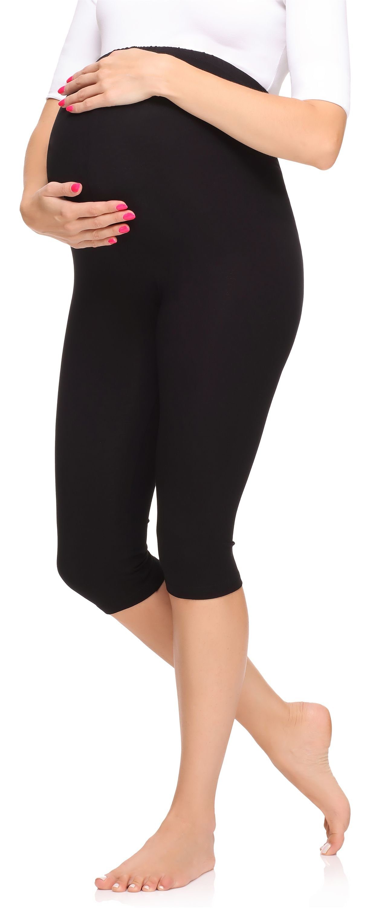 Umstandsleggings Damen 3/4 Umstandshose aus Viskose MS10-298