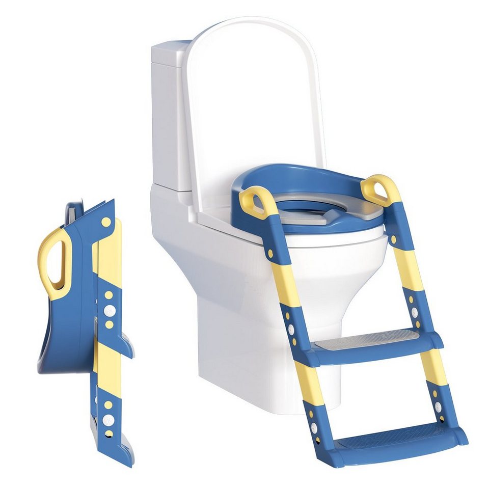Blau Toilettentrainer TolleTour Töpfchen mit Toilettensitz WC Baby Kleinkinder Treppe für