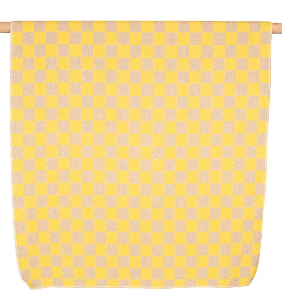Kinderdecke Juwel 'Schachbrett' 100 x 140 cm Gelb, DAVID FUSSENEGGER