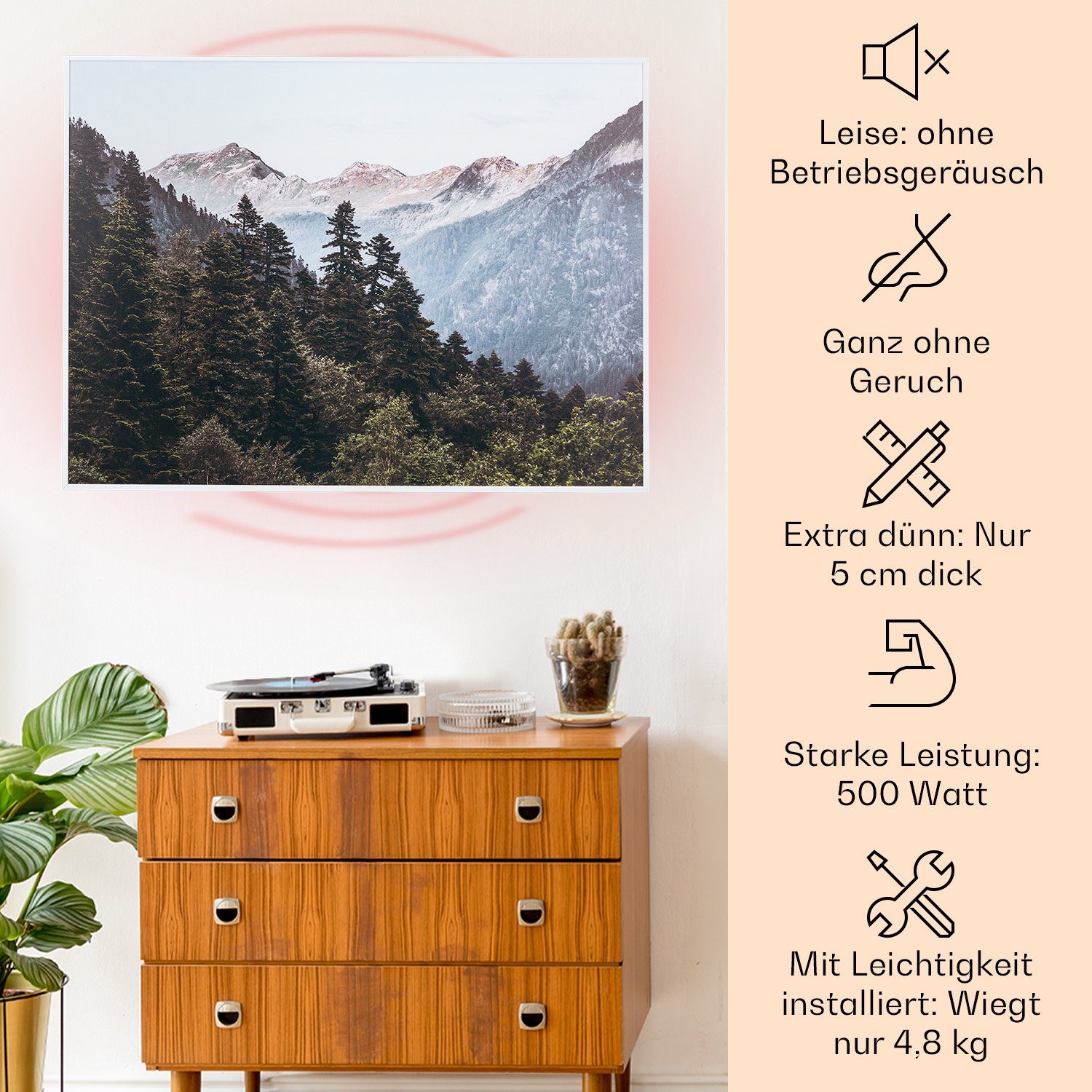 Klarstein Heizkörper Wonderwall Air Art Smart, elektrische Infrarot Wandheizung Thermostat Bild Heizung elektrisch