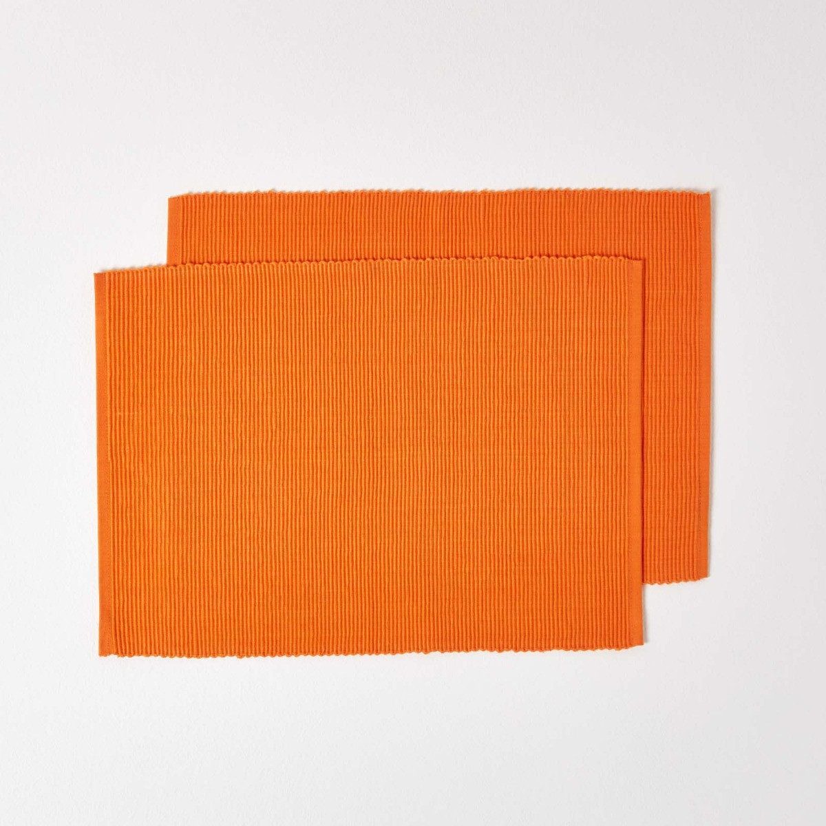 Homescapes Platzset Tischset orange im 2er-Set – 30 x 45 cm, 100% Baumwolle günstig online kaufen