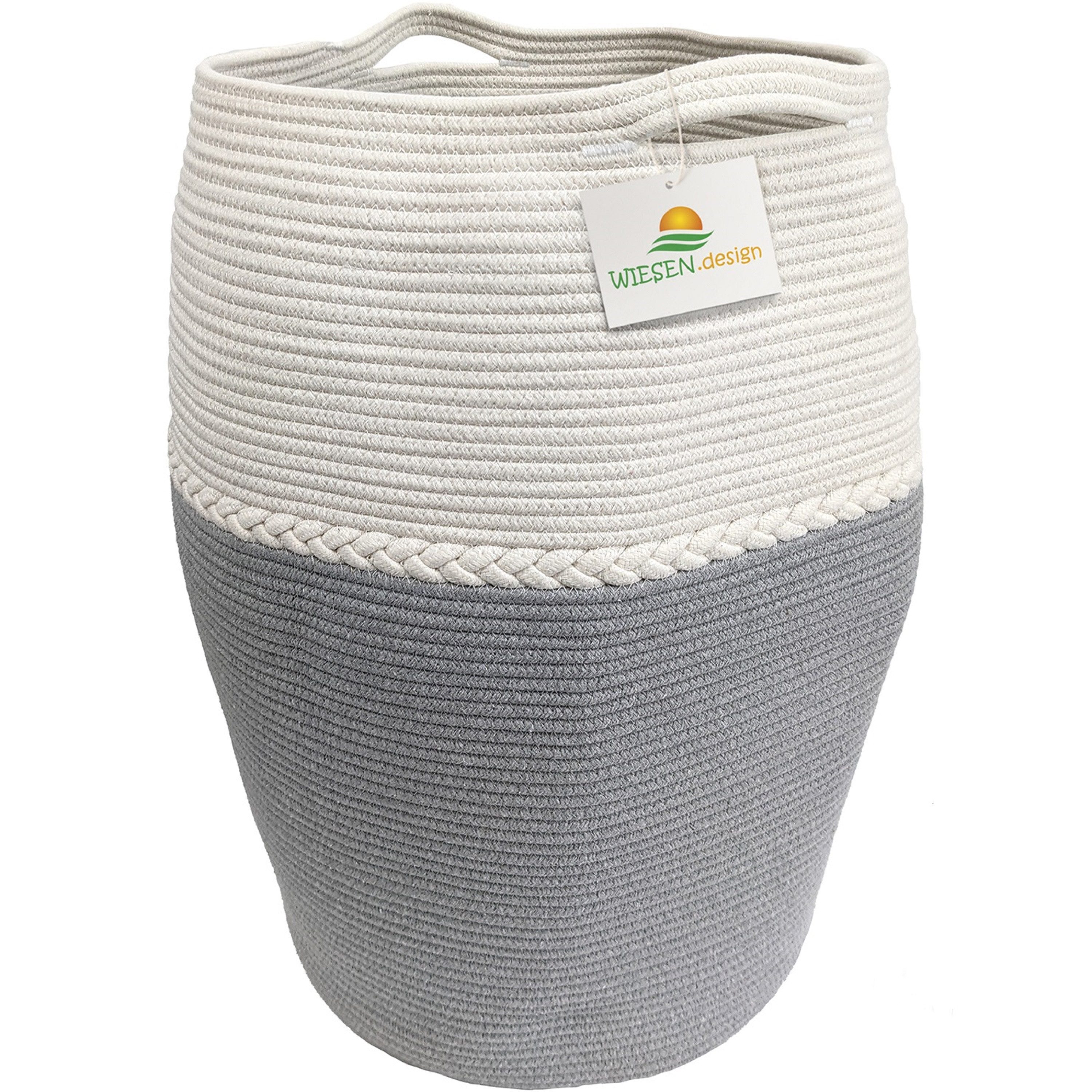 WIESEN.design Wäschekorb Jamila Ø46/39xH65cm 105L, 100% Baumwolle, Aufbewah günstig online kaufen