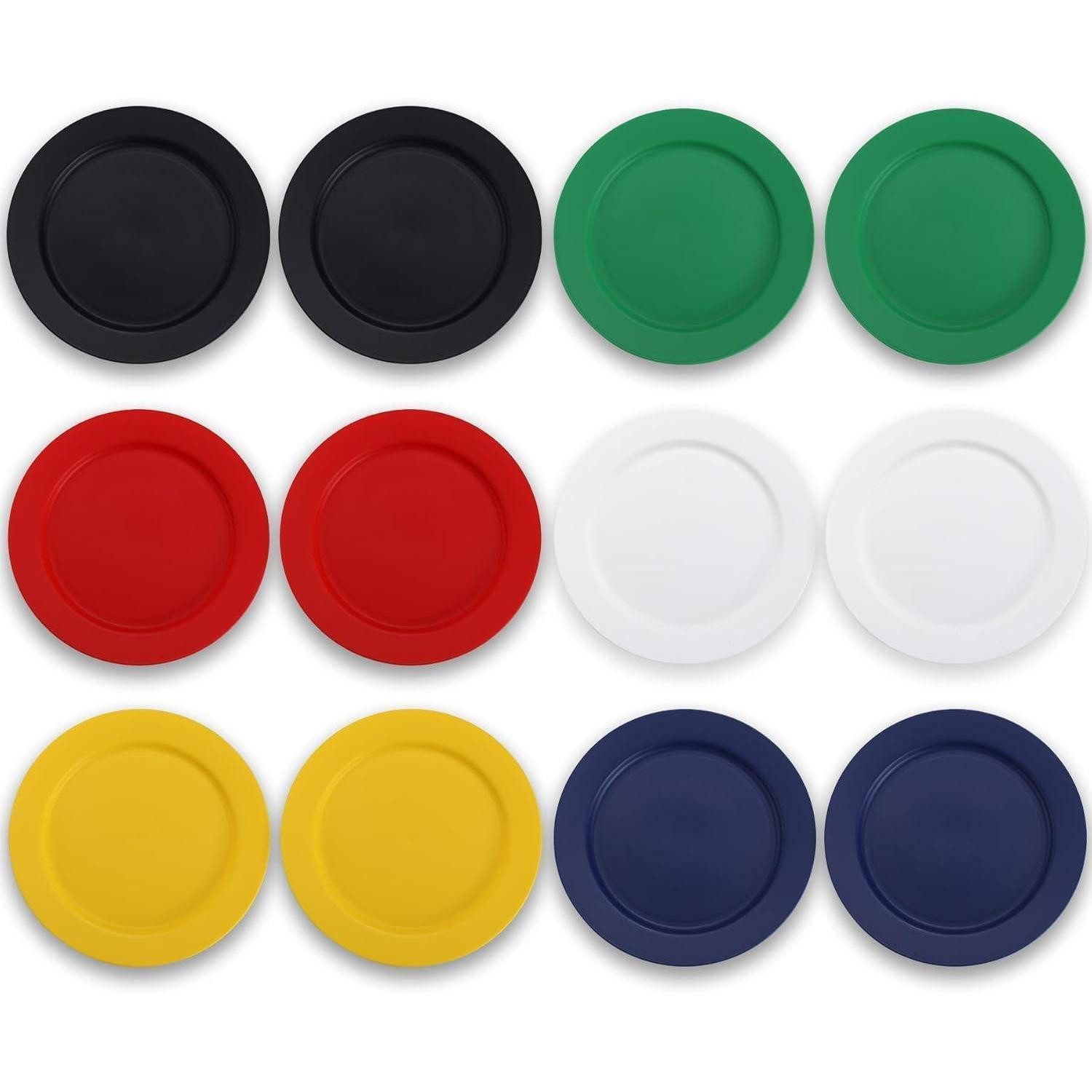 LuxusKollektion Plastikteller Teller Kunststoff Set 12 25cm Mehrfarbig Mehrweg 1. Mutil-farbe