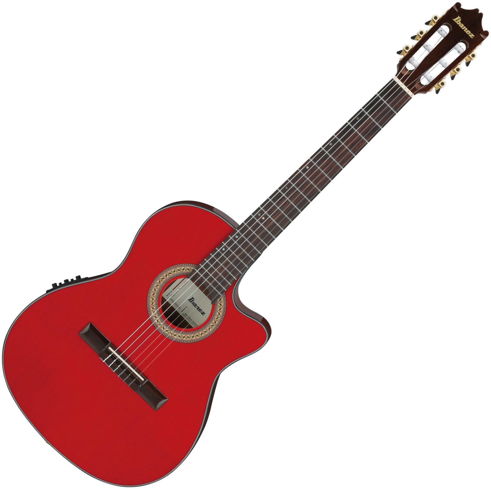 Ibanez Konzertgitarre GA35TCE-SRR Thinline-Konzertgitarre Sapphire Red High Gloss, 4/4, Thinline-Konzertgitarre mit Tonabnehmer und Cutaway