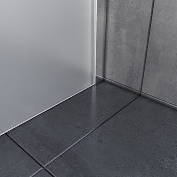 SONNI Walk-in-Dusche Walk in Duschwand Duschabtrennung, 8mm Einscheibensicherheitsglas mit Nano Beschichtung, Höhe 200cm, vollsatiniert, mit Stabilisator