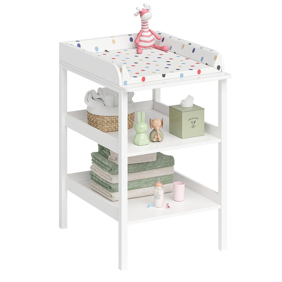 Bellabino Wickeltisch Bani, Wickelregal schmal, weiß, mit 2 Ablagefächern günstig online kaufen