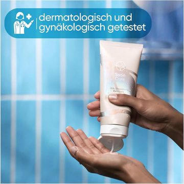Gillette Venus Intimpflege Satin Care für Haut und Schamhaar, Peeling für weiche Haut, 177 ml, 3-tlg., ph-neutral