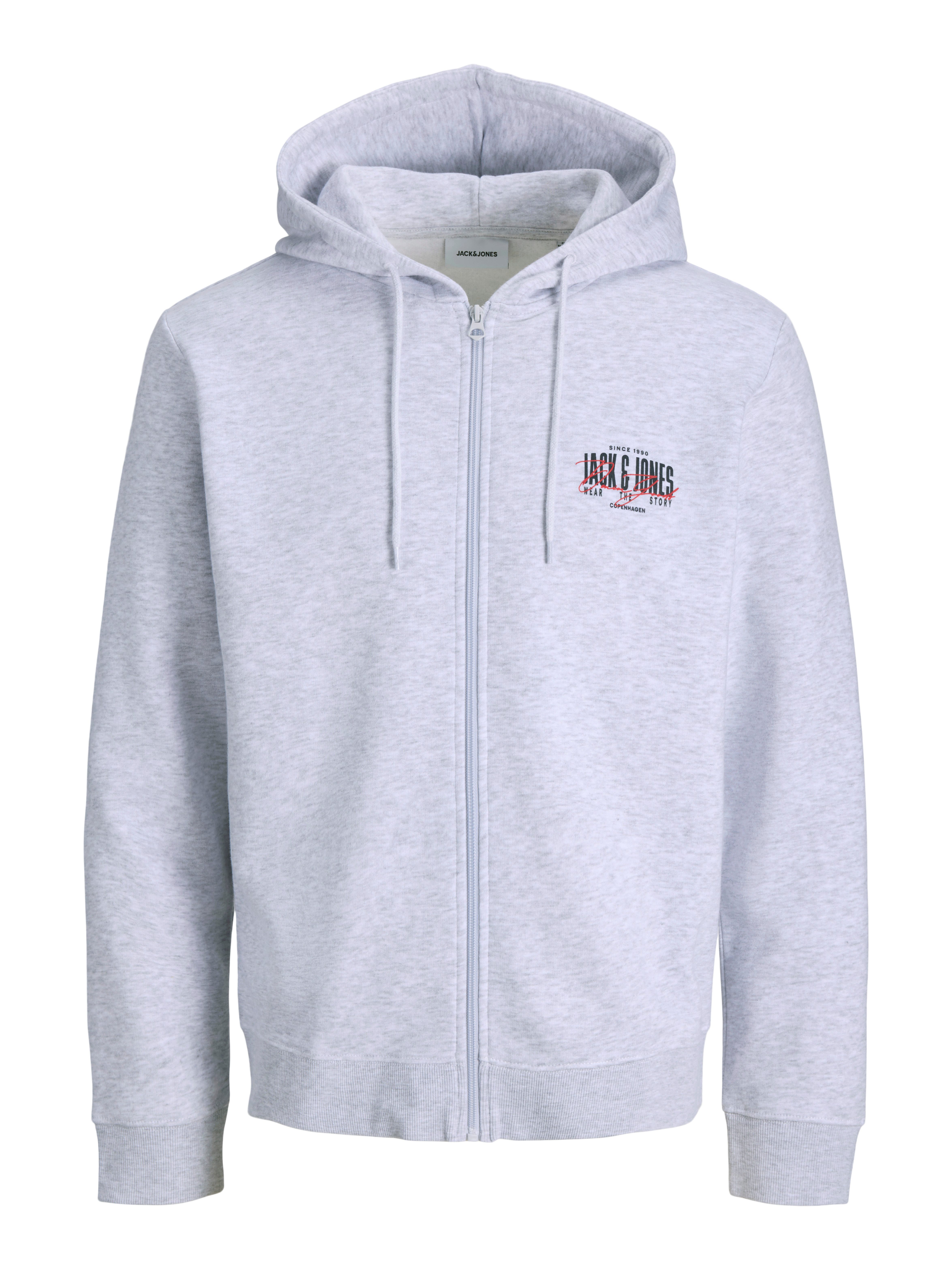 Jack & Jones Kapuzensweatjacke JJAERO SWEAT ZIP HOOD Materialmix, regular fit