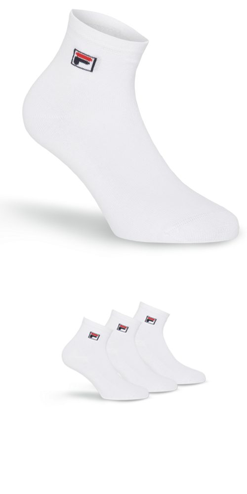 Fila Kurzsocken UNISEX QUARTER PLAIN SOCKS (3-Paar) mit eingestrickem Logo