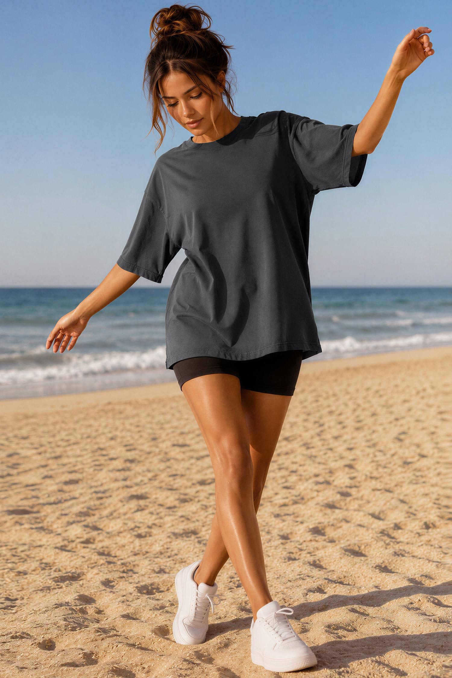 Reichstadt Oversize-Shirt Damen Oversized Kurzarmshirt 25RSW070 in kräftigen Farben