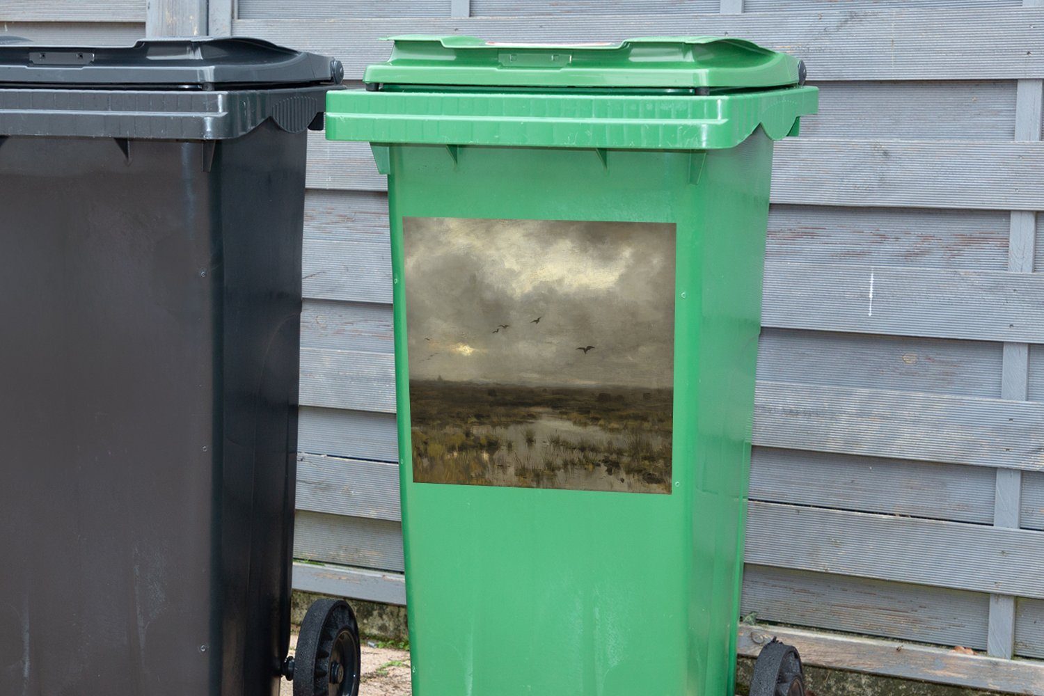MuchoWow Wandsticker Der St), von Mülltonne, Sumpf Mülleimer-aufkleber, Anton (1 Gemälde Abfalbehälter Sticker, - Mauve Container
