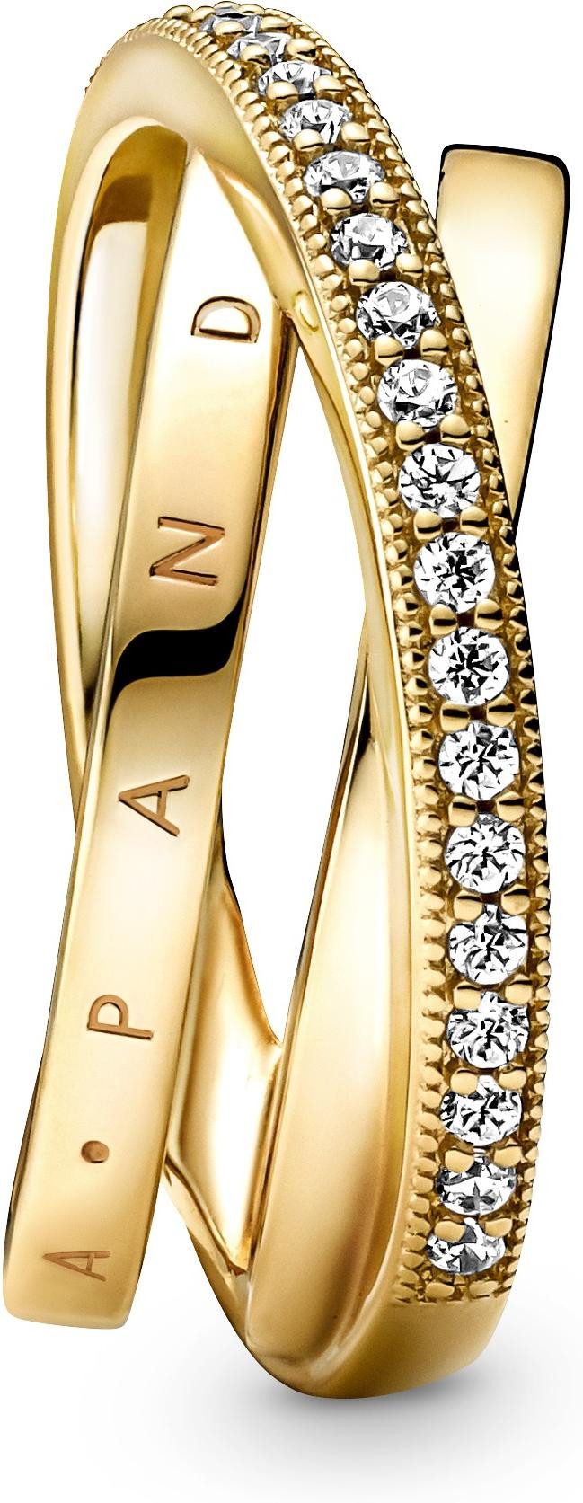 Pandora Fingerring Pandora Dreifach gekreuzter Pavé-Ring 169057C01 Damenring