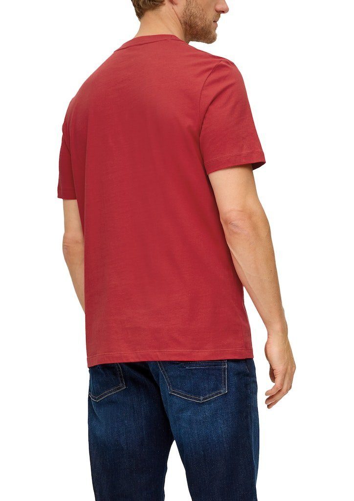 s.Oliver Kurzarmshirt red placed T-Shirt