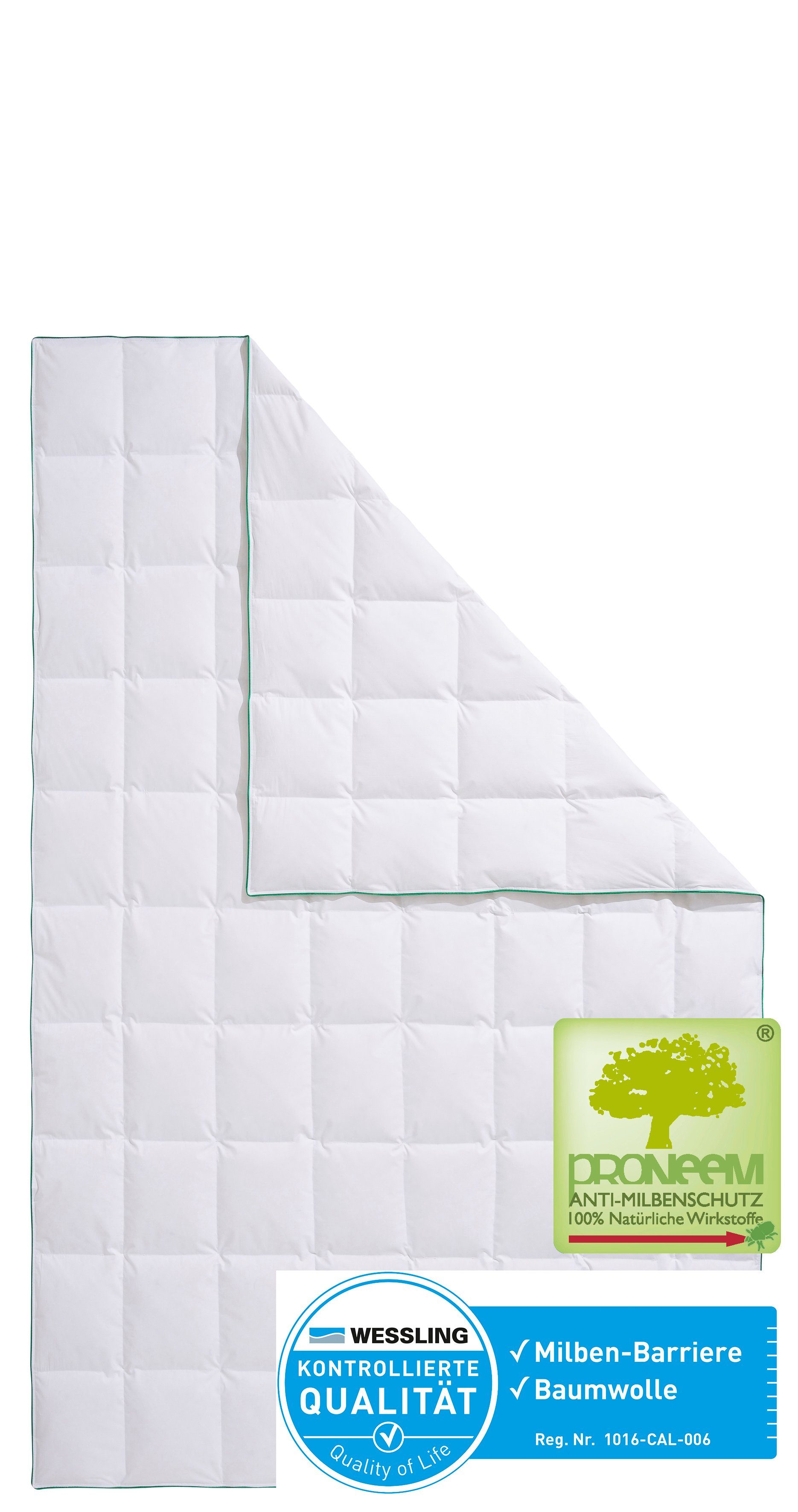 fjödur Daunenbettdecke Fee, Bettdecke 135x200, 155x220 cm und weitere Größen, Füllung: 80% Daunen, 20% Federn, Bezug: 100% Baumwolle, Hergestellt in Deutschland