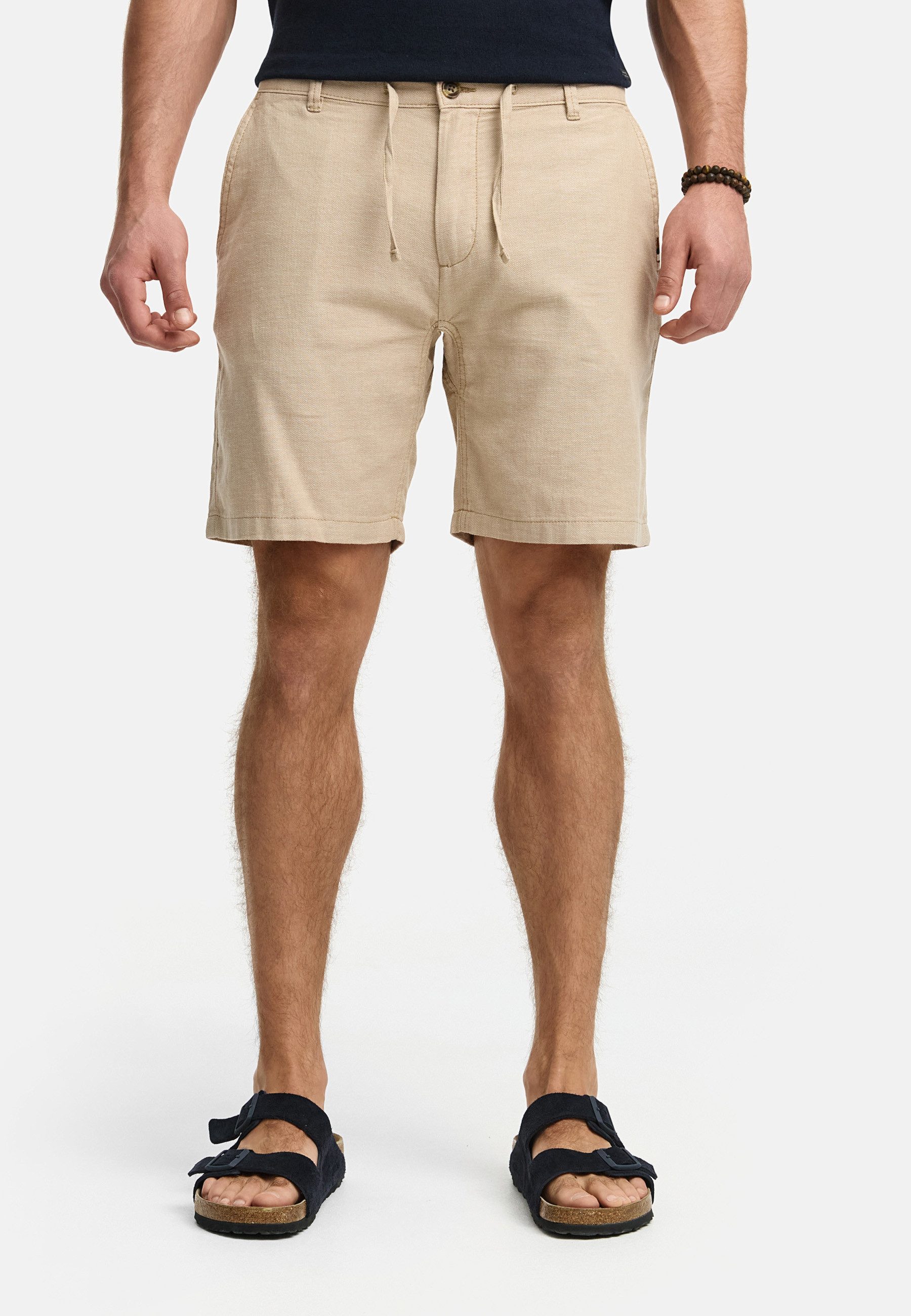 Indicode Chinoshorts INErwil aus Leinen-Mix mit günstig online kaufen