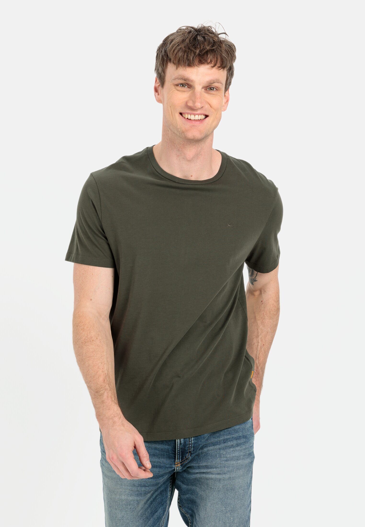 camel active T-Shirt aus nachhaltigem Organic Cotton Kurzarm Rundhals günstig online kaufen