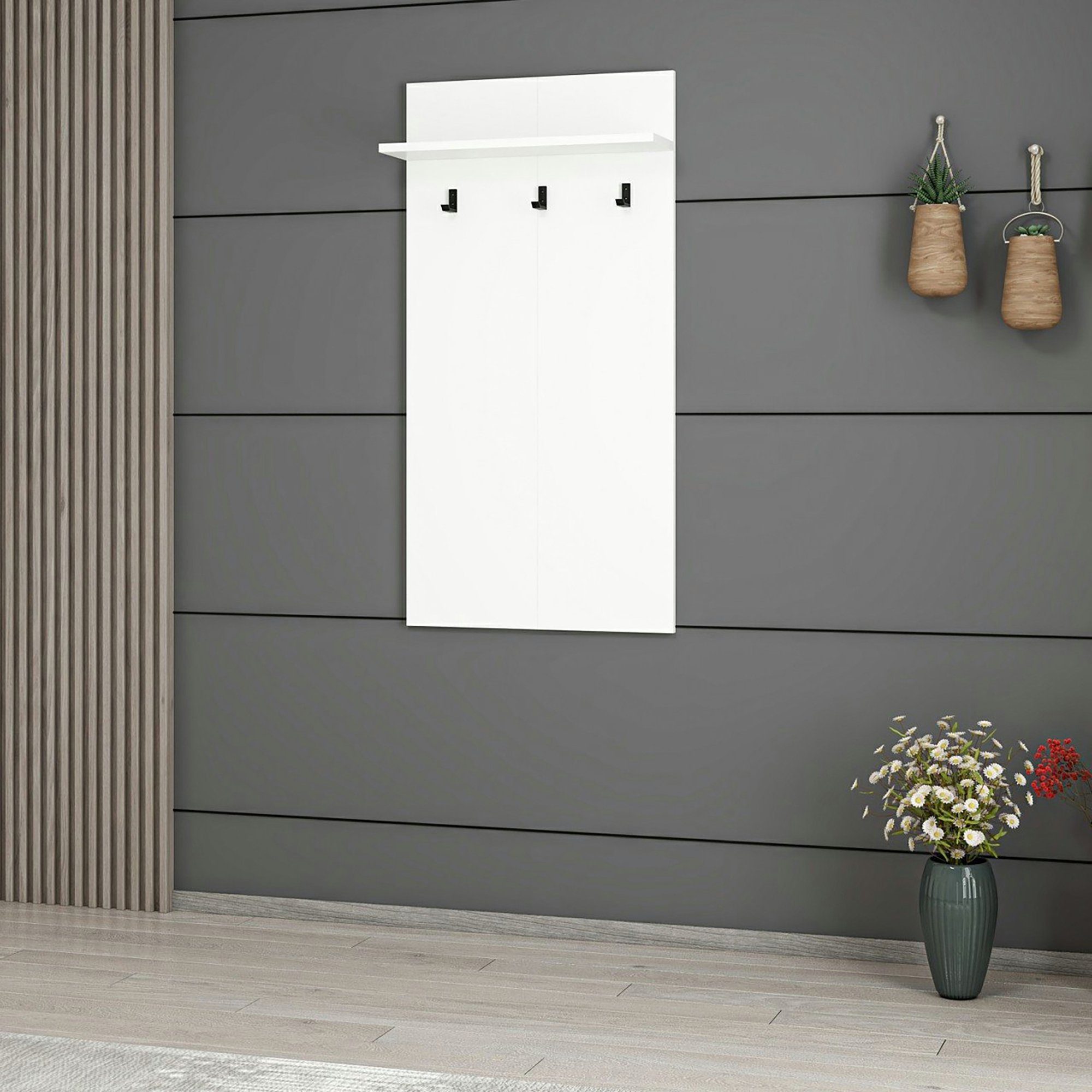 en.casa Garderobenpaneel, »Farsø« Wandgarderobe Flurgarderobe mit günstig online kaufen